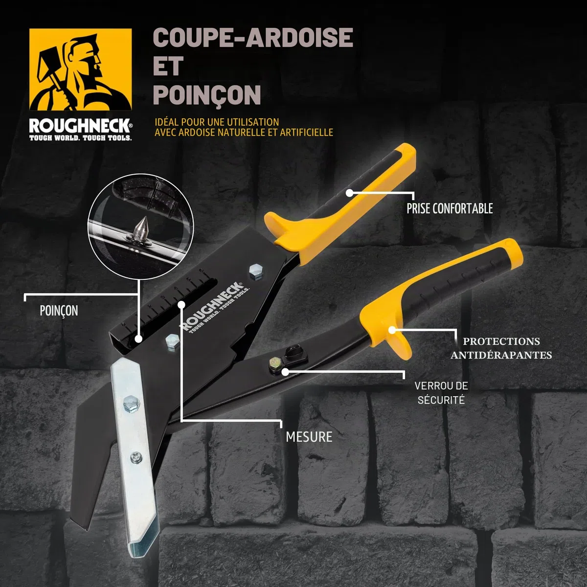Roughneck ROU39250 Cutter à ardoise – Noir