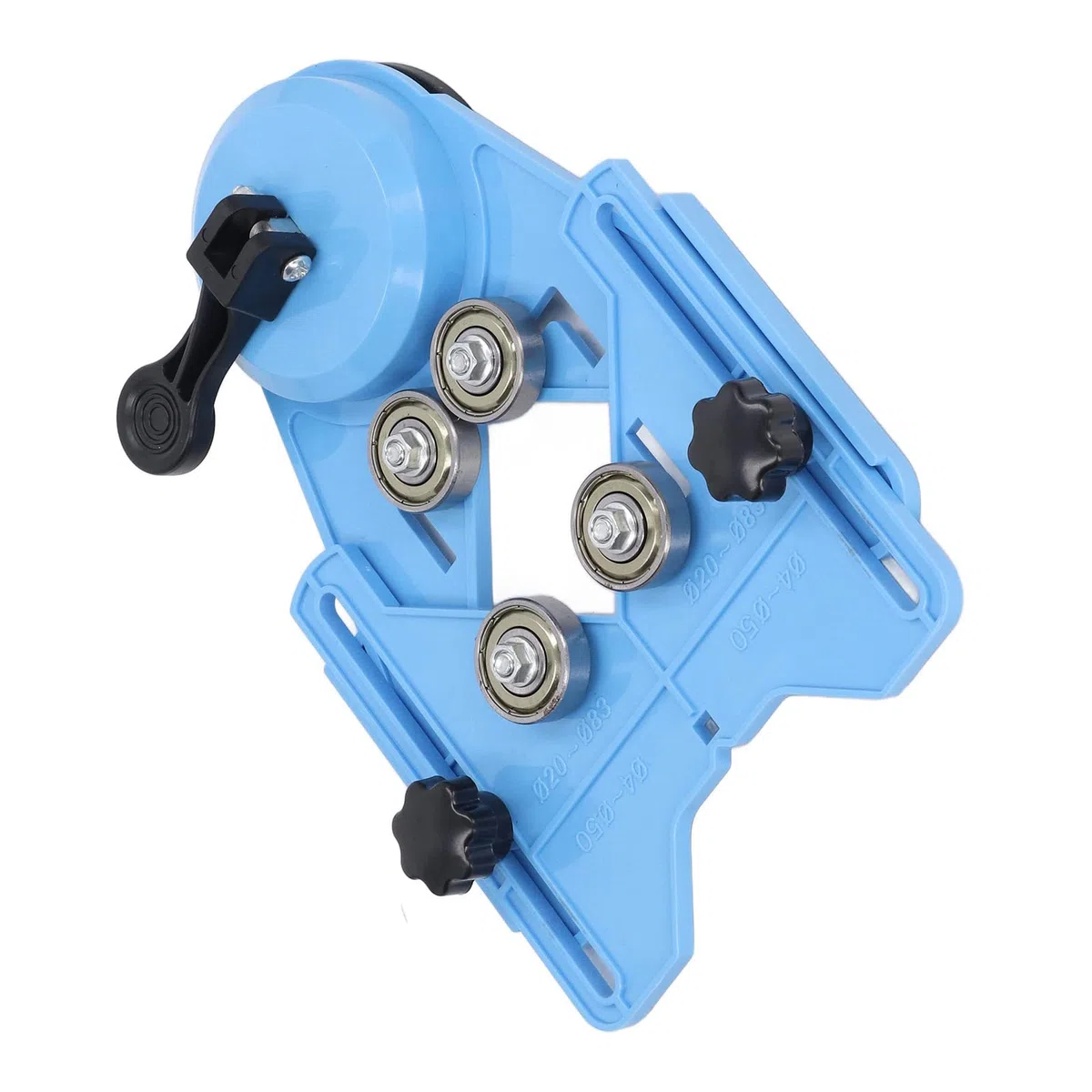 Gabarit de Guidage de Scie Cloche, Positionneur de Guide de Perçage de Trou de Carrelage électrique Fixe Bleu Boîtier en ABS avec Roulement en Acier Stable avec Ventouses pour la Décoration