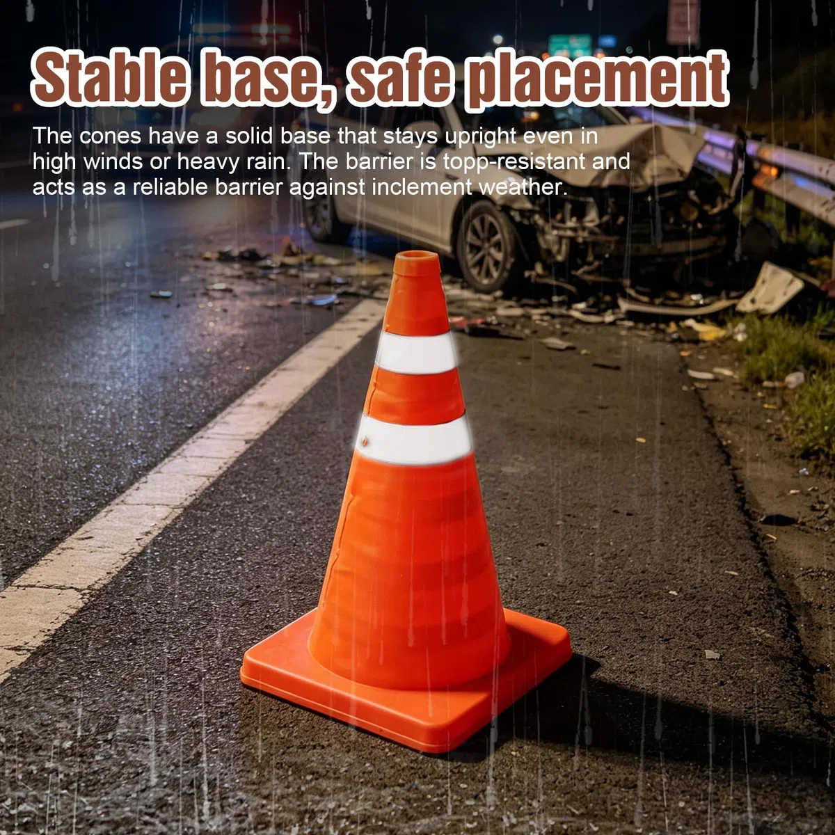 Lot de 4 Cone de Signalisation Pliable, 45 cm Plot de Chantier avec Bandes Réfléchissantes Pop up Cones De Sécurité pour Travaux Régulation du Trafic Parking Signalisation Routière avec Sa