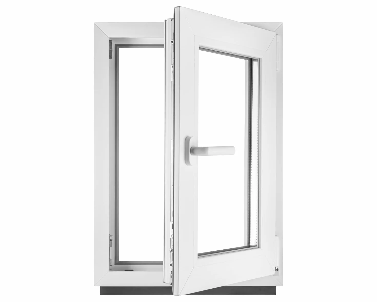 Fenêtre en PVC blanc double vitrage 4/24/4 LxH 40 x 55 cm d'ouverture Droite Toutes les tailles 400 x 550 mm Oscillo-battant 1 vantail - BauPlaza