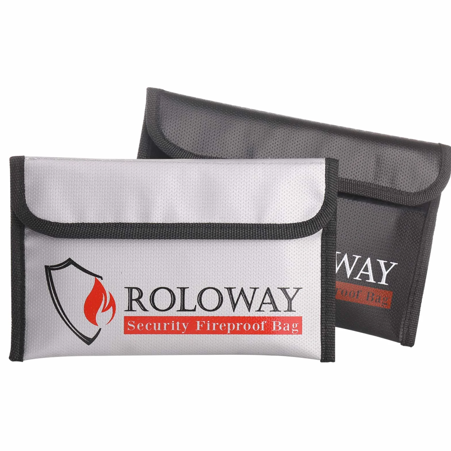 ROLOWAY Lot de 2 Petits Sacs ignifuges (12,7 x 20,3 cm), Anti-démangeaison - pour Garder Vos Objets de Valeur, Passeport, Monnaie et clés
