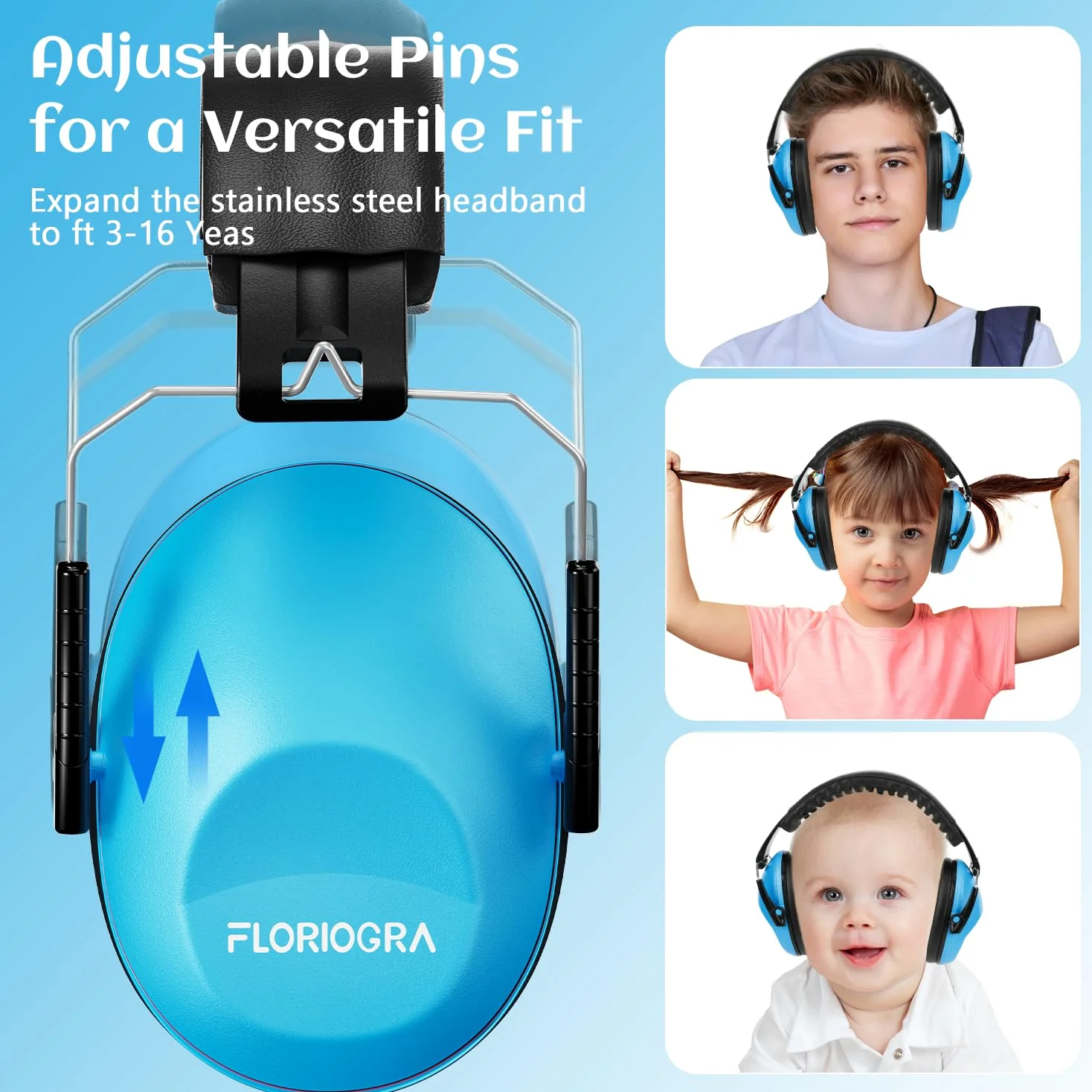 Floriogra 3 Paquets Casque Anti Bruit Enfant, Protections Auditives Pour Enfants Confortable, avec Une Atténuation de SNR 28dB,Casque Anti-Bruit pour Milieu Bruyant