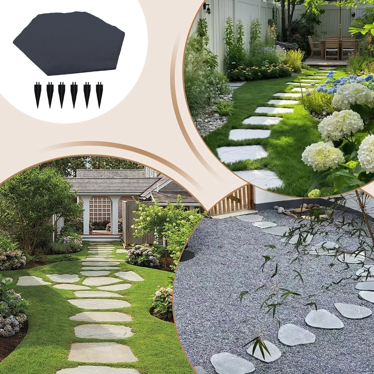 Dalles De Jardin Extérieur - Décoration De Pavé pour Allées - Dalles Décoratives avec Piquets De Sol pour Les Sentiers Les Arrière-Cours Les Piscines Les Patios Et Les Espaces Extérieurs