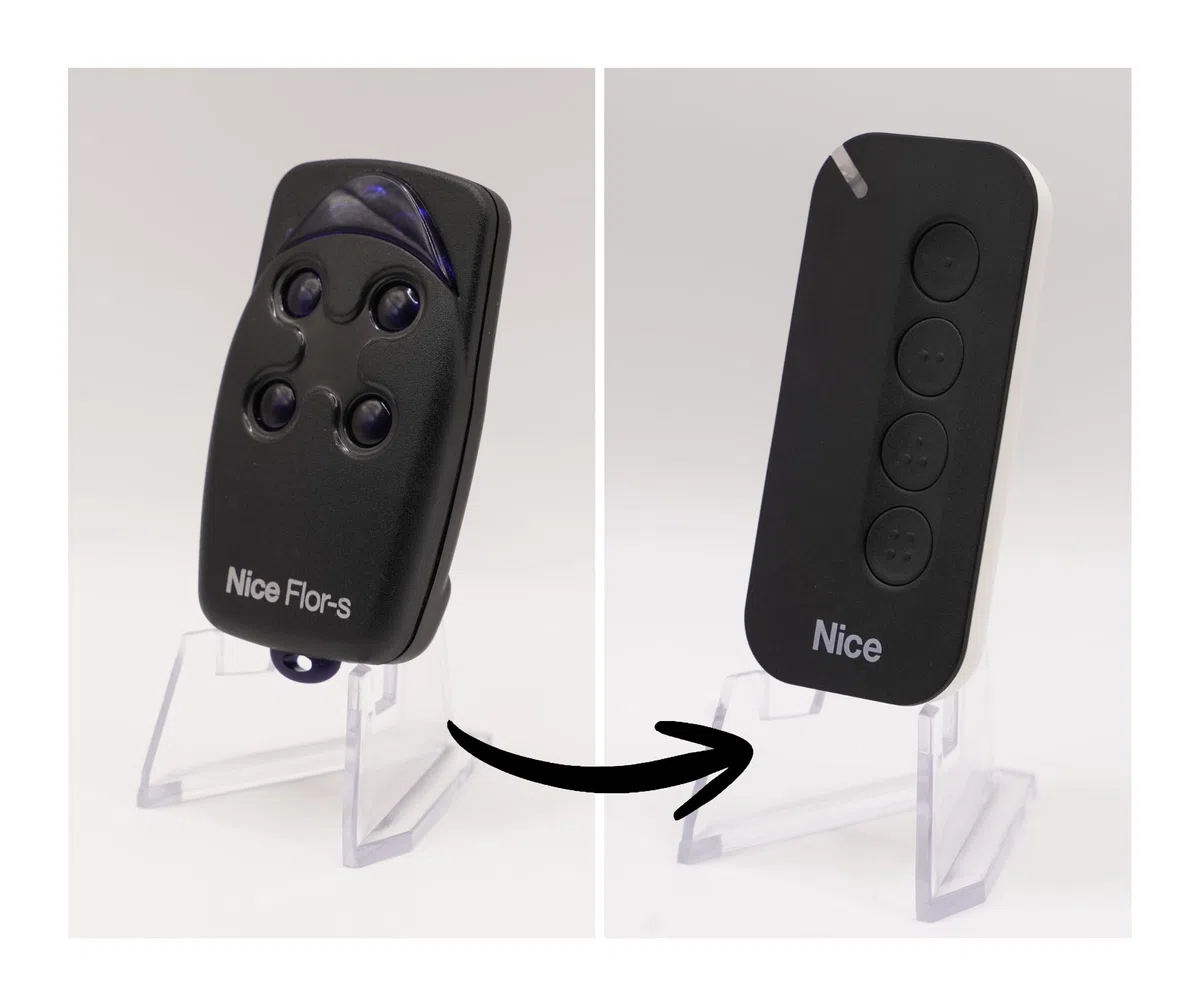 Nice FLO4R-S Devient MYGO4 - Télécommande 4 canaux pour portails et Garage - Rolling Code/O-Code 433,92 MHz - Compatible FLOX2R/FLOXI2R/OX2/OXIBD - Émetteur Officiel certifié + 1 Goodies DOMOBIP