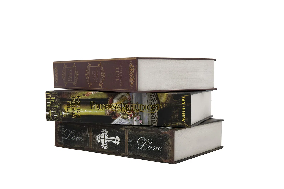 Boîte de rangement sûre de livre de détournement de papier réel, coffre-fort secret de dictionnaire avec serrure de code/clé, coffre-fort caché de livre de flip (Clé d'Orgueil et Préjugés)