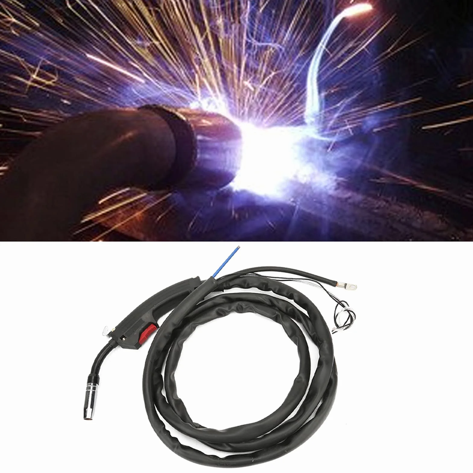 Torche MIG, 2 mètres 160A-200A CO2 protection gaz pistolet machine à souder manuelle pour fil de soudure 0,8-1,2 mm
