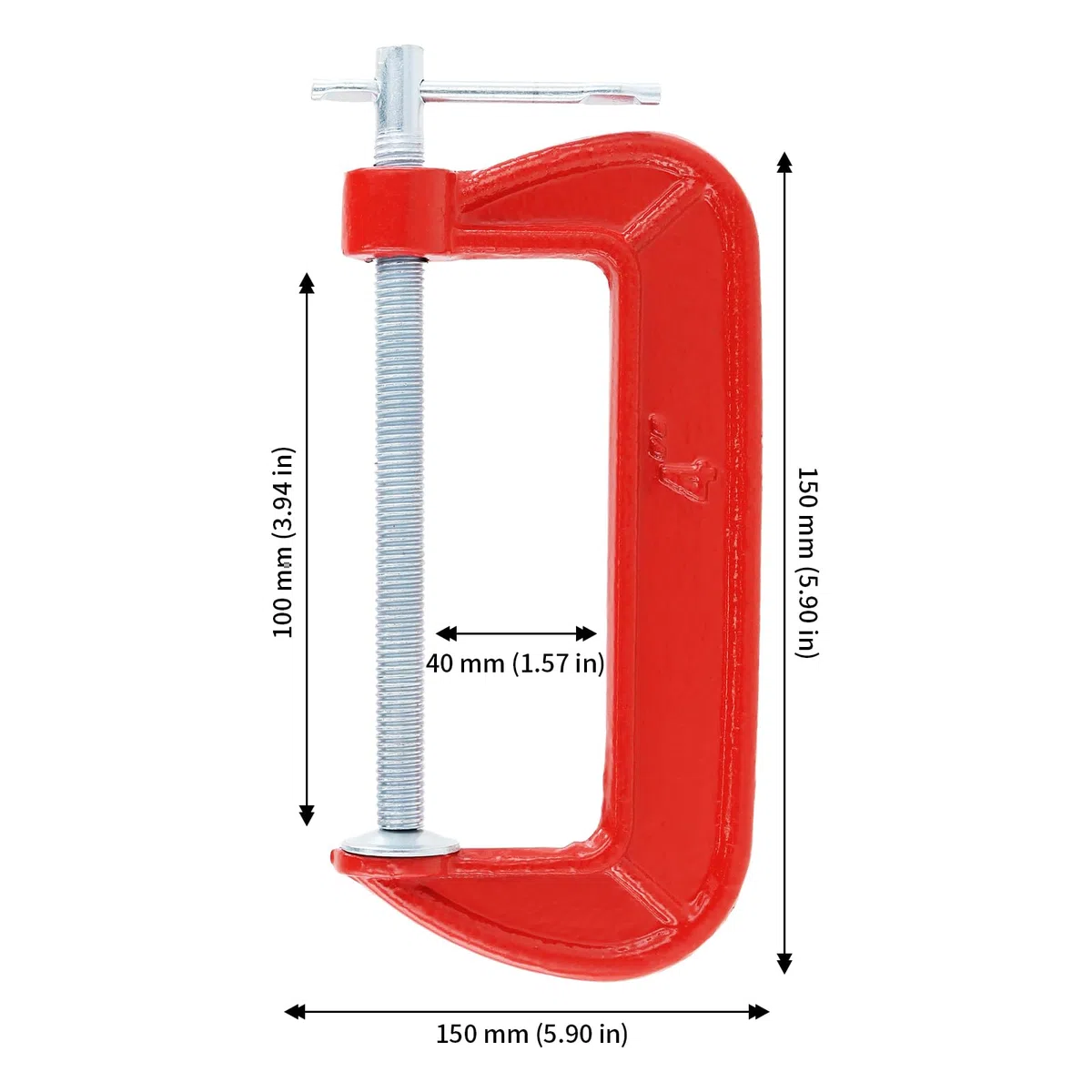 JAPCHET Lot de 4 colliers de serrage en C rouges de 100 mm pour assemblage, fixation