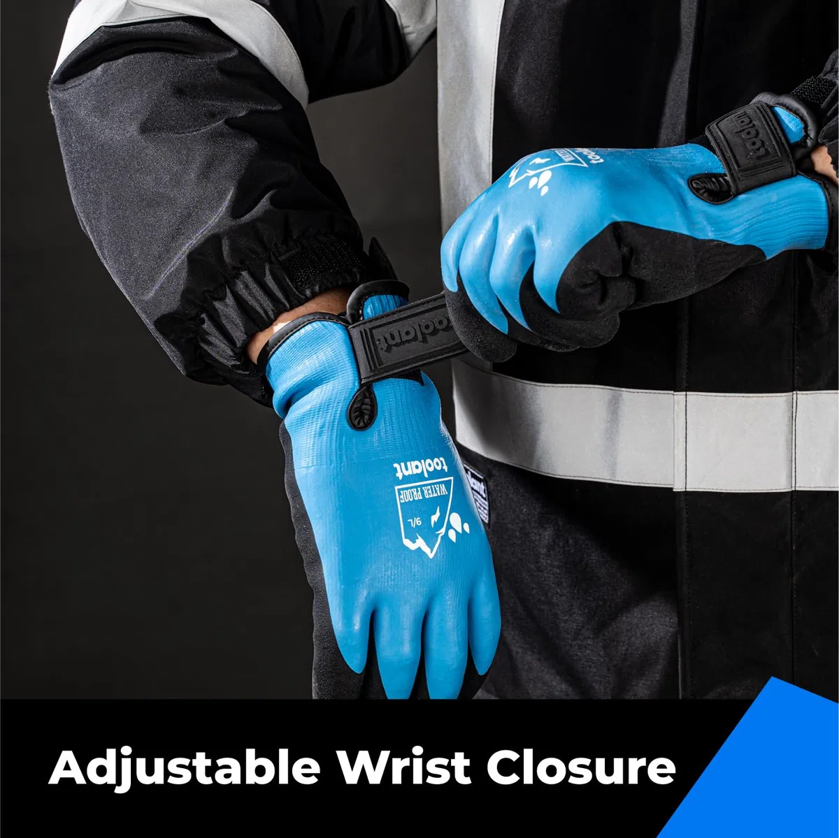 toolant Gants de travail 100% étanches pour hommes et femmes, gants de travail d'hiver pour temps froid, écran tactile, gants thermiques chauds, bleus, taille XL