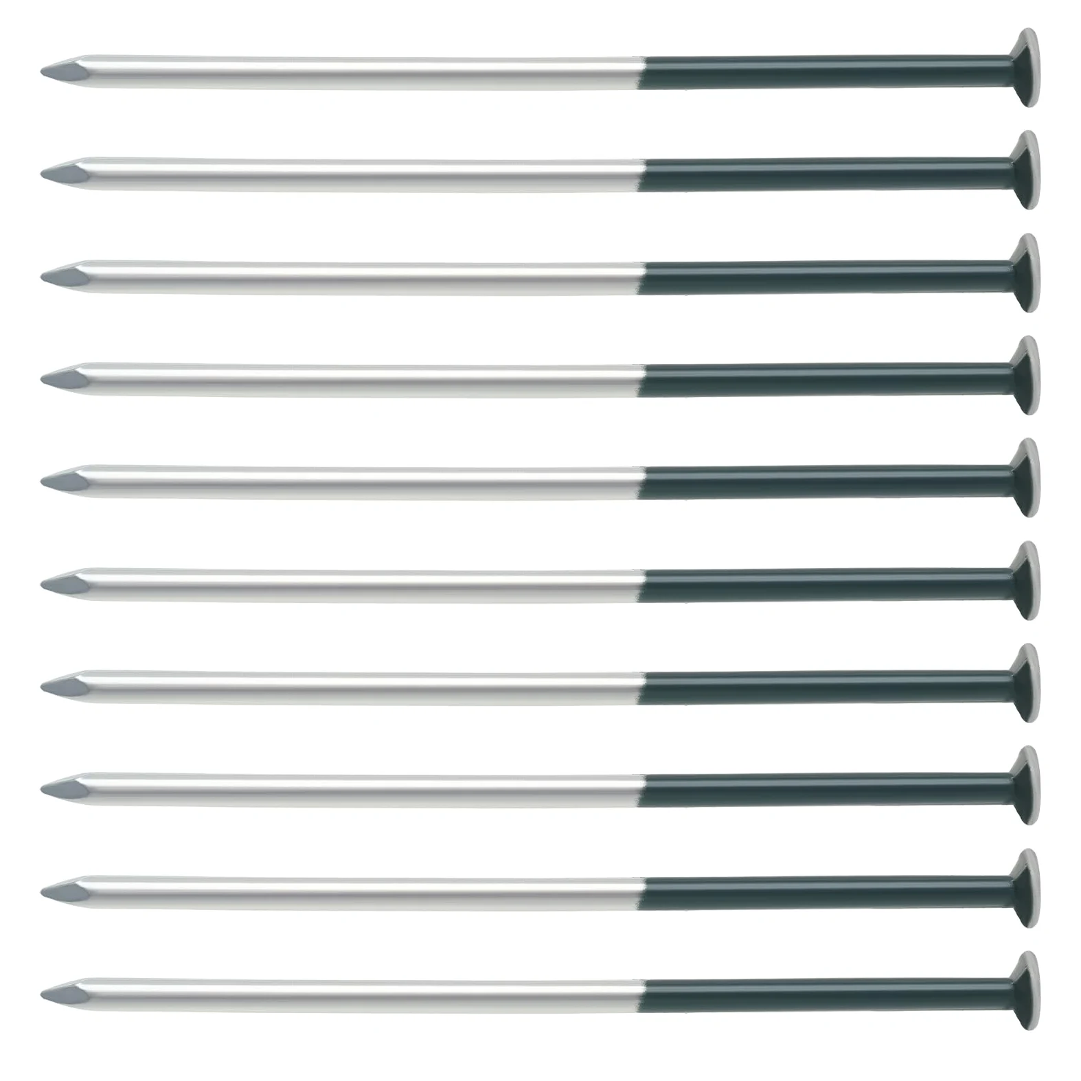 50pcs Clous de Gazon Artificiel Vert Foncé 5mm X 150mm Ensemble de Clous à Tête Ronde Galvanisés pour Sécuriser le Tissu de Tapis de Mauvaises Herbes le Filet le Tapis de Sol et Plus Encore