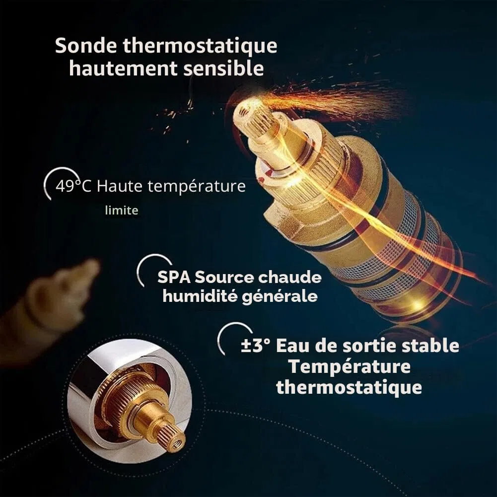 ZYWUOY Cartouche thermostatique de rechange en laiton - Kit de réparation pour robinet de douche - Robinet de douche - Kit de réparation de poignée de robinet de douche
