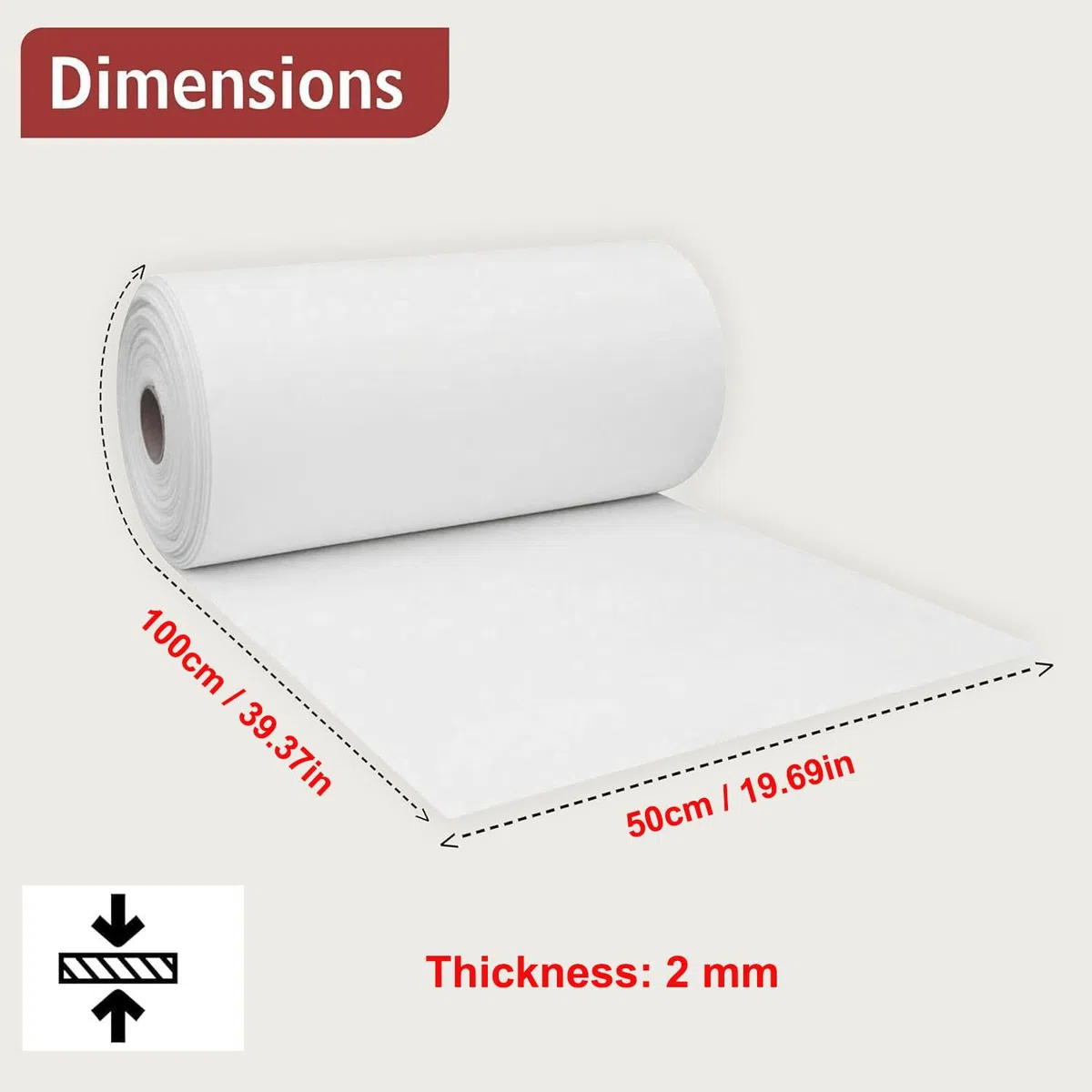 Papier Fibre Céramique - Papier Joint Haute Température 2300F Classé pour Poêles, Fours, Fusibles De Verre,Thickness: 2mm