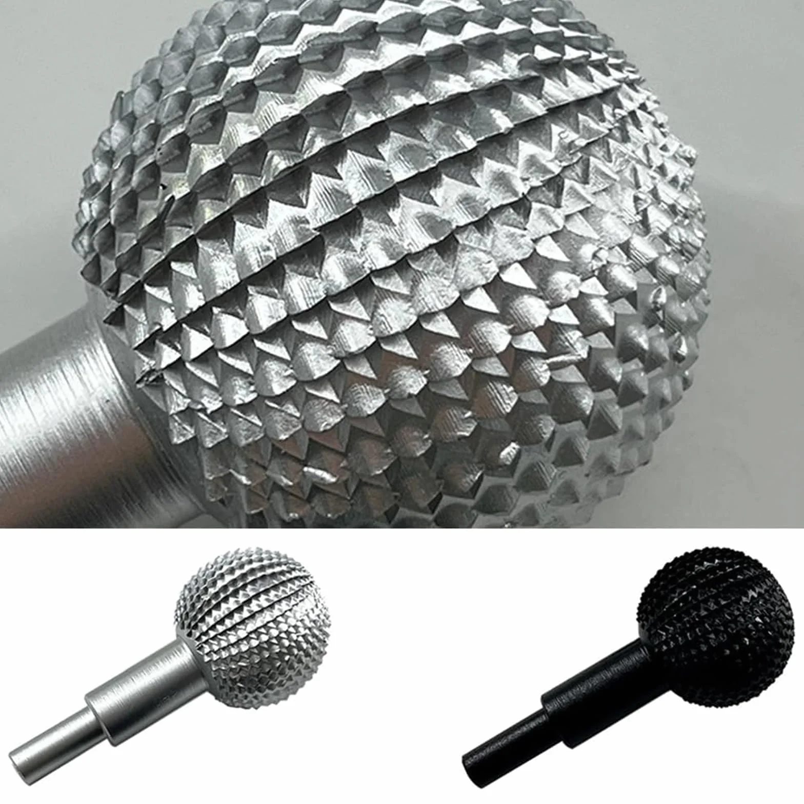 Gouge à bille pour sculpture sur bois, tête de ponçage à bille pour sculpture sur bois et ponçage, coupeur sphérique, diamètre 40 mm, râpe à bille (argenté)