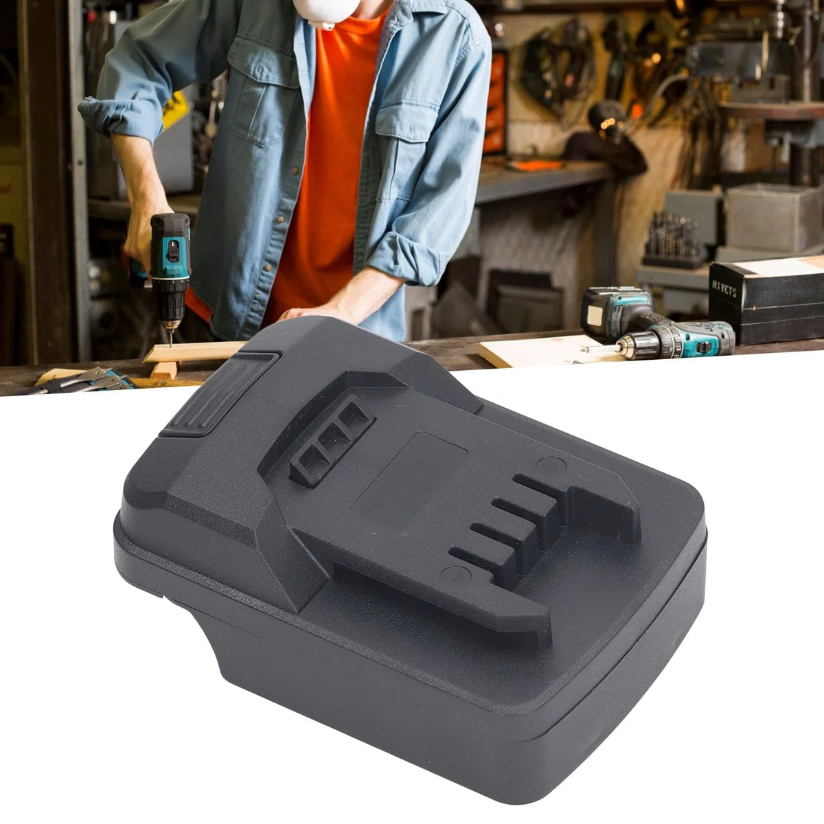 Adaptateur de Batterie pour 18V 20V à L'outil de Convertisseur D'alimentation Parkside 20V, raffiné avec du Matériel ABS Difficile, Conception Compacte, Hautement Compatible