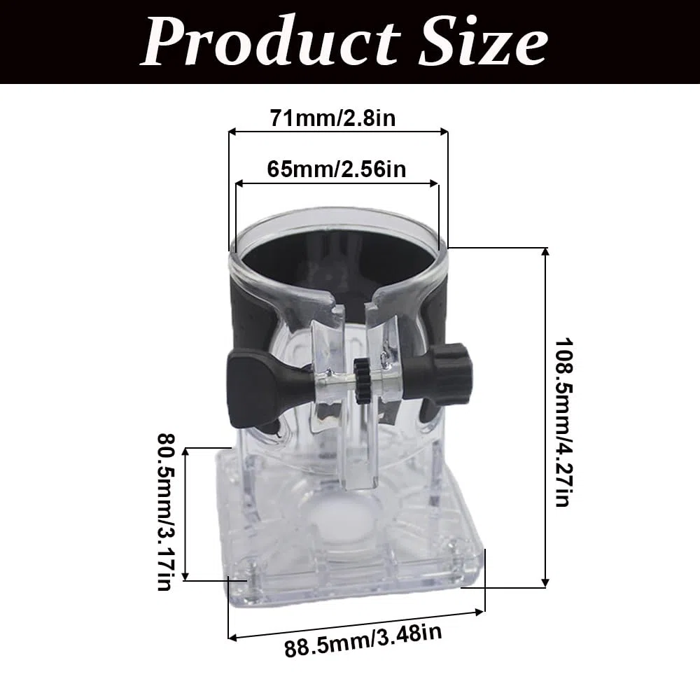 Lot de 2 bases de défonceuse électrique, base en plastique transparent, fixation rapide, accessoires de fraiseuse, couvercle transparent pour fraisage, rainurage, sculpture