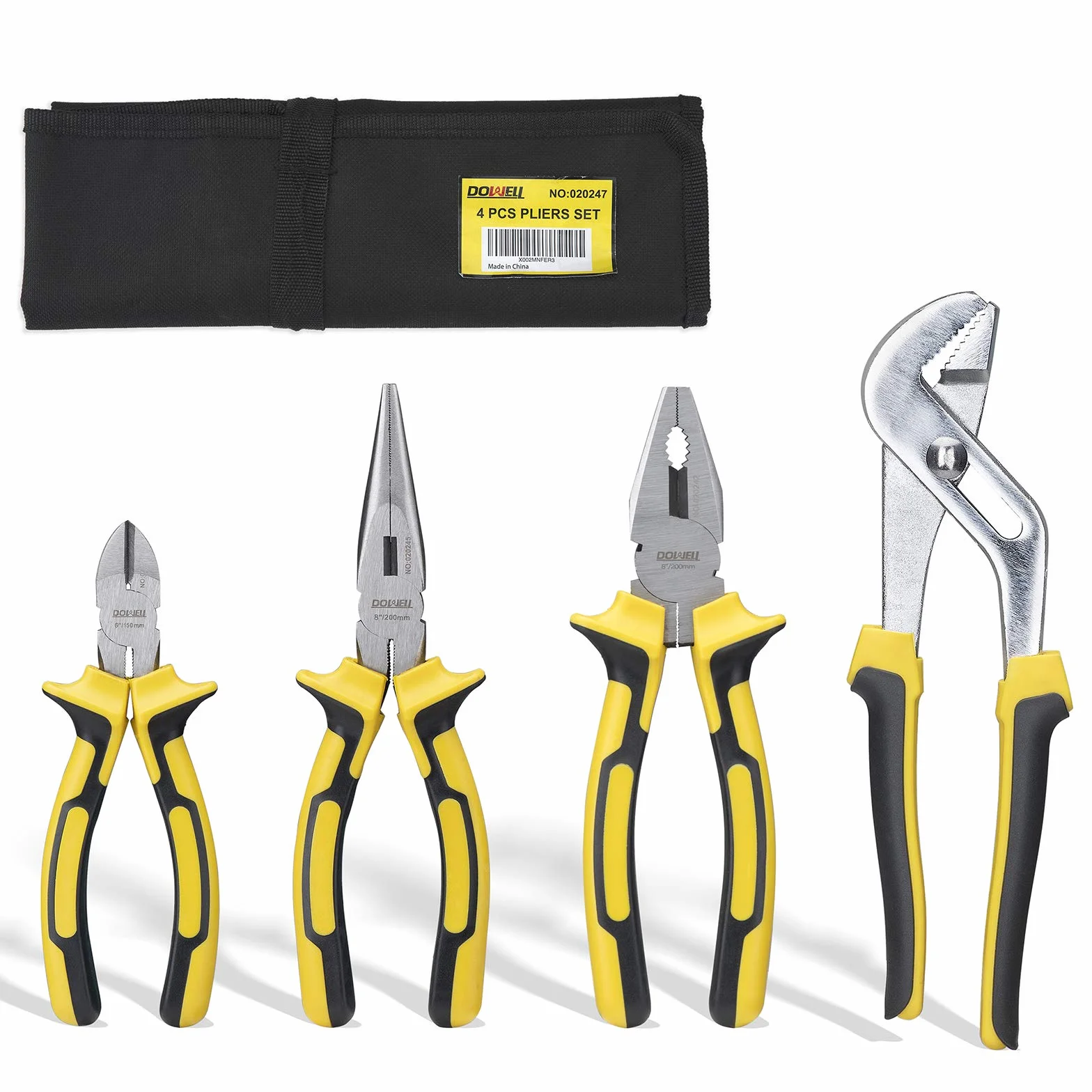 DOWELL Lot de 4 pinces - Bécules, juge de ligne et diagonales - 20,3 cm, 15,2 cm, 25,4 cm