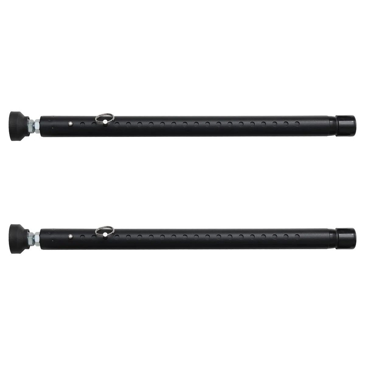 2 barres de sécurité anti-effraction pour porte et fenêtre, Barre de sécurité réglable pour porte et fenêtre avec embouts en caoutchouc 45–128 cm, Sécurité pour fenêtre de cave noire pour