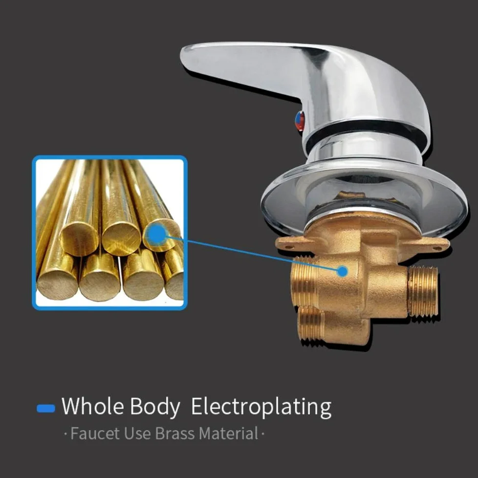 Robinet douche Mitigeur Cabine de Douche Connecteur G1/2" en Laiton | Robinet mitigeur de douche chromé Mitigeur douche d'eau froide et chaude de douche pour salle Robinet de douche