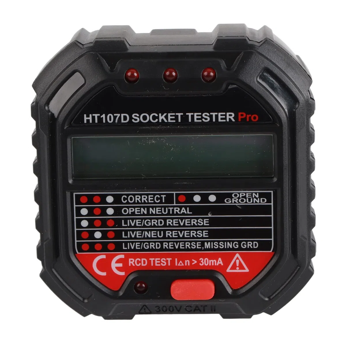 Prise de Testeur de Terre, Prise Secteur à Affichage Numérique LCD HT107D avec Compteurs de Résistance à la Terre, Outil de Vérification des Défauts, électroscope de Détection EU