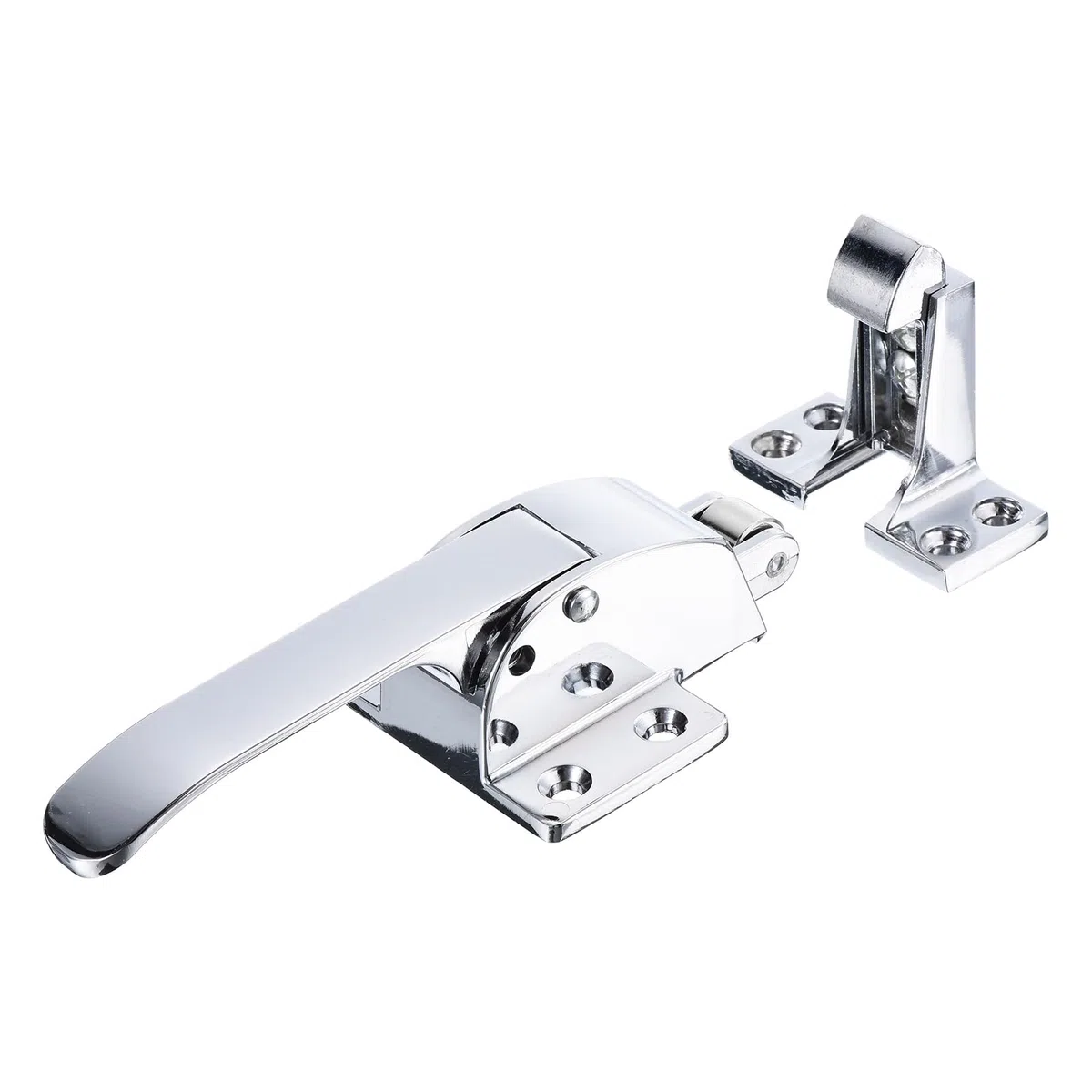 QUARKZMAN pouces Longueur Congélateur Porte Loquet Poignée x 1PCS Métal Réglable Ressort Chargé Poignée Levier pour Maison Bureau Porte[Argenté]