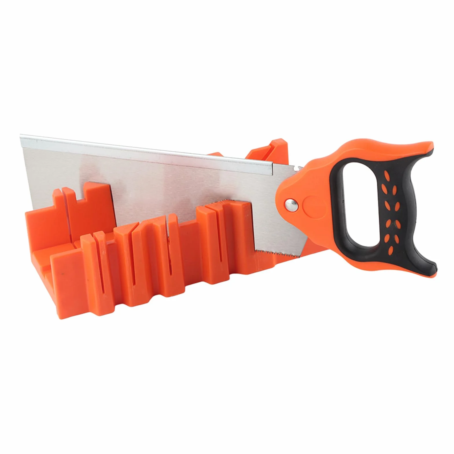 Boîte à onglets serrage multiple 12 pouces, scie arrière 14 pouces, coupe angles 90, 45 et 22,5 degrés, comprend scie