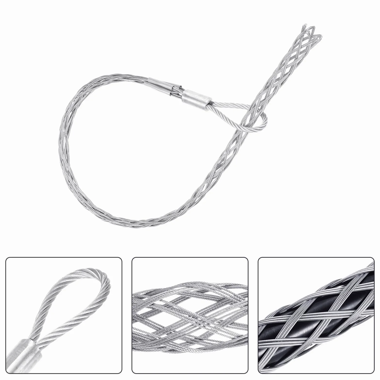 QUARKZMAN 20-30mm OD Câble Chaussettes de Tirage Grip 0.9M Tirage à La Main Avant Maille de Tirage de Fil Chaussettes Grip Outils de Tirage de Fil en Acier Galvanisé