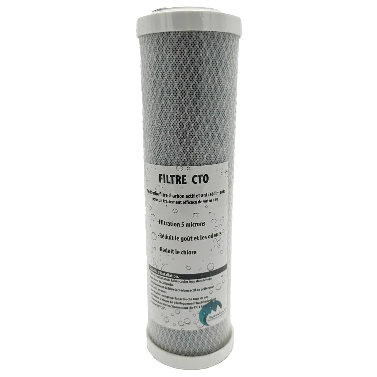 Desineo Lot de 3 Cartouches Charbon Actif + sédiment 5 microns pour Porte Filtre 10 Pouces