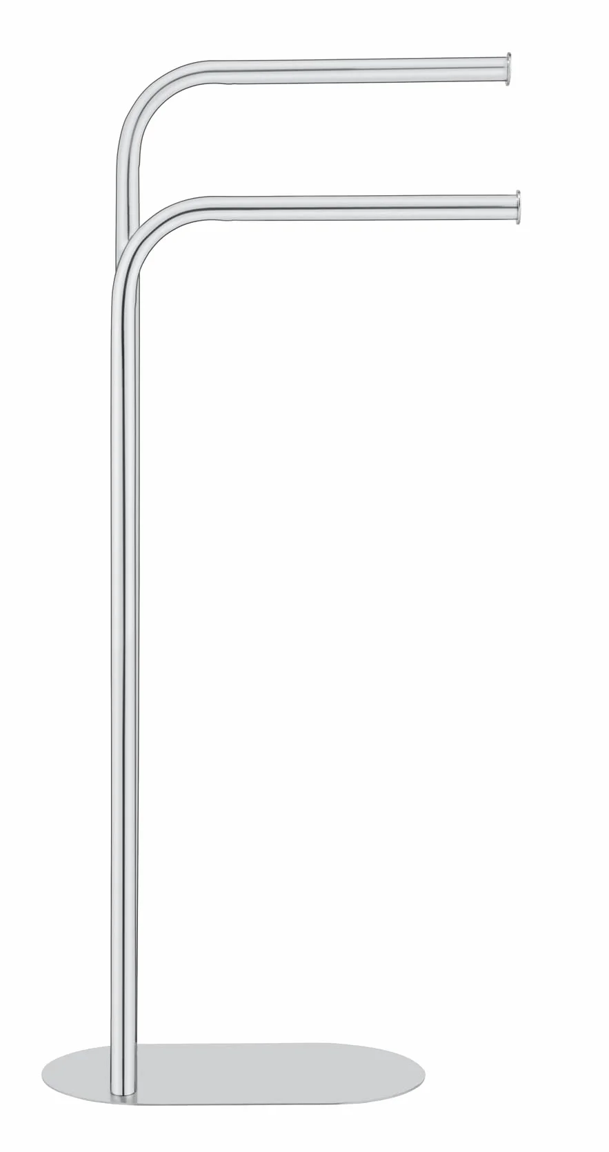 Porte-Serviettes Mod. Levante Support Serviette et Manteaux autoportant Design Salle de Bain en Acier Inoxydable 30x79x17 cm Argent Brillant