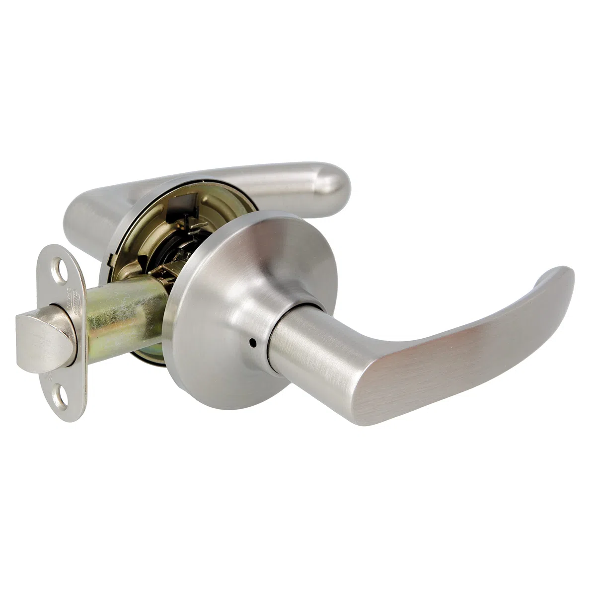 Amig - Ensemble de Poignées avec Pêne pour Portes | Poignée pour Portes d'Intérieur | Design Élégant et Simple Idéal pour votre Maison ou Bureau | Acier | Chrome Mat | Pêne d'Entrée 60/70 mm