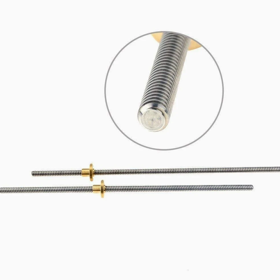 1 filetage de vis mère, T6, pas 6 mm, longueur, 100 à 650, avec écrou en laiton, tige trapézoïdale for imprimante 3D(200mm)