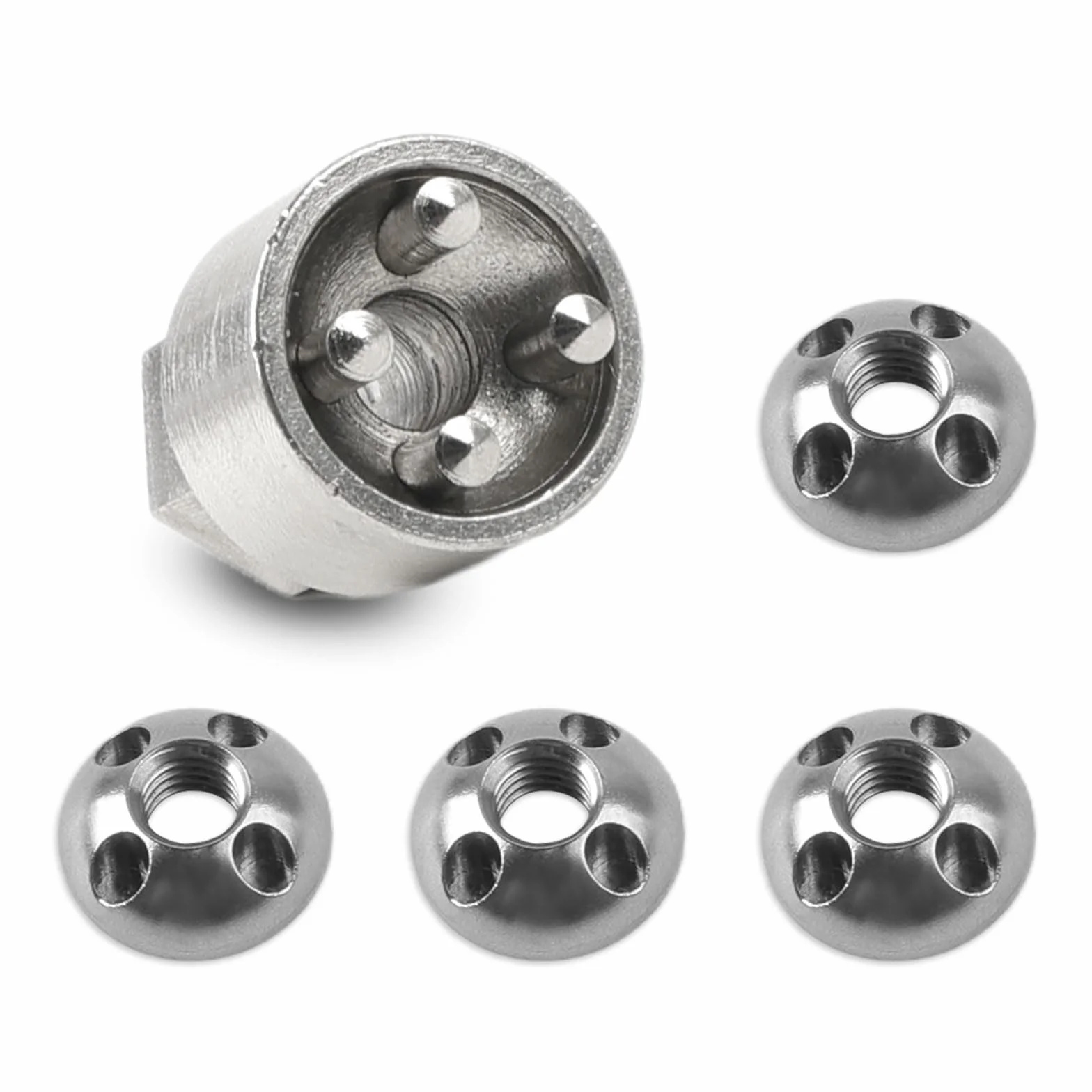 4 Pièces Écrous 1 Serrure M8 4 Trous Antivol Kit d'Écrous en Acier Inoxydable Antivol Écrou de Sécurité Antivol pour Tente de Toit Porte-Vélos Système Solaire