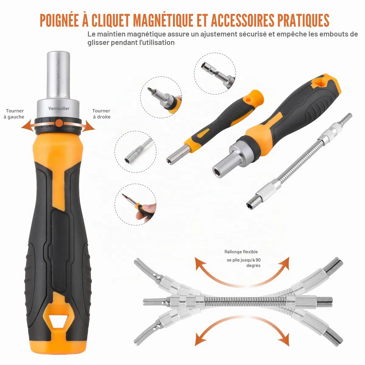 Hi-Spec Coffret de 79 pièces Embouts de Vissage Multiples et Douilles 1/4 pouce avec Poignées. Extension Flexible Embouts de Précision Torx et Antivol 1/4 pouce Hex le tout dans une Mallette