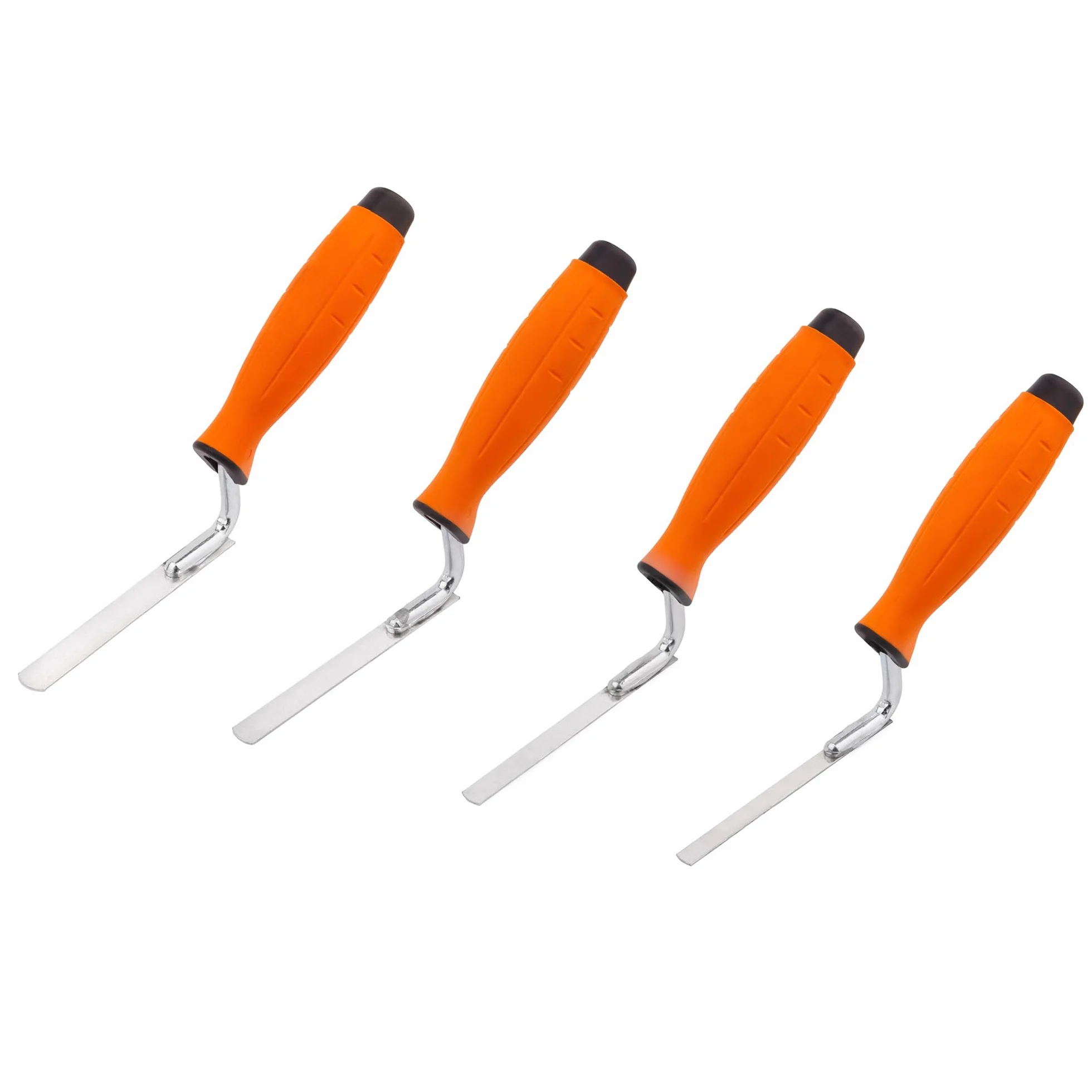 Mivos Lot de 4 truelles à Joints en Acier Inoxydable - Largeur 8 10 12 14 mm - avec poignée Souple et Lame Flexible en Acier Inoxydable - Truelle à Joints pour jointoiement Briques et Briques de
