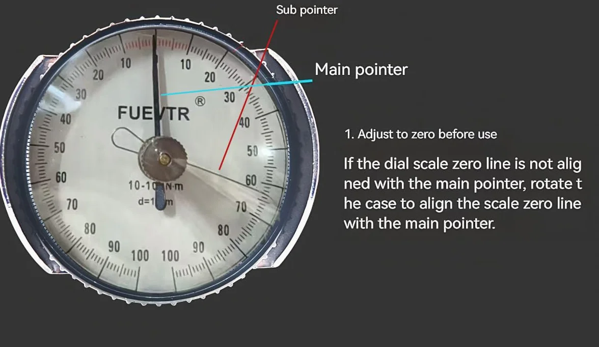 ThreeH Clé dynamométrique à cadran 0-100 Nm/0-73,76 ft·lb 1/2" Drive Precision Torque Meter Test Outil de mesure Clé Clé pour réparation de machines automobiles
