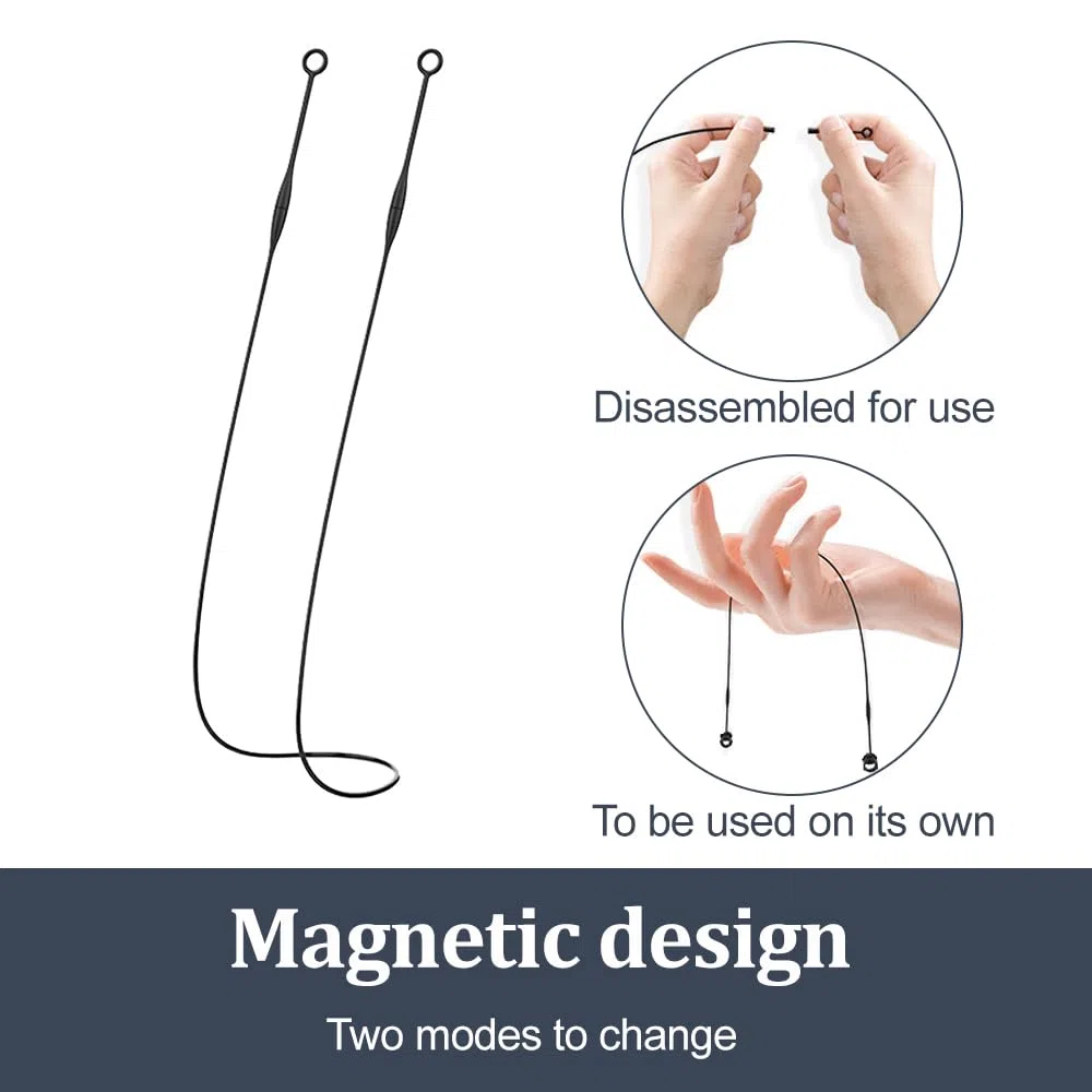 Câble de connexion magnétique flexible pour le sport, la course à pied, cordon de sécurité résistant à l'usure, fonctionne avec bouchons d'oreille