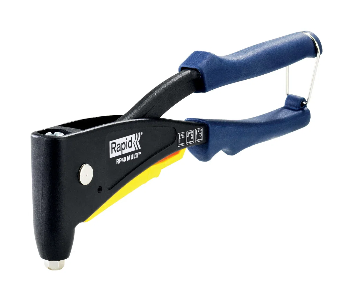 RAPID - RP40 Multi – Pince à Riveter avec Buses Universelles Ø3.2/4.0/4.8 mm, Riveteuse Manuelle pour Rivets Aluminium, Acier Inoxydable & Cuivré - Blister (5001125)
