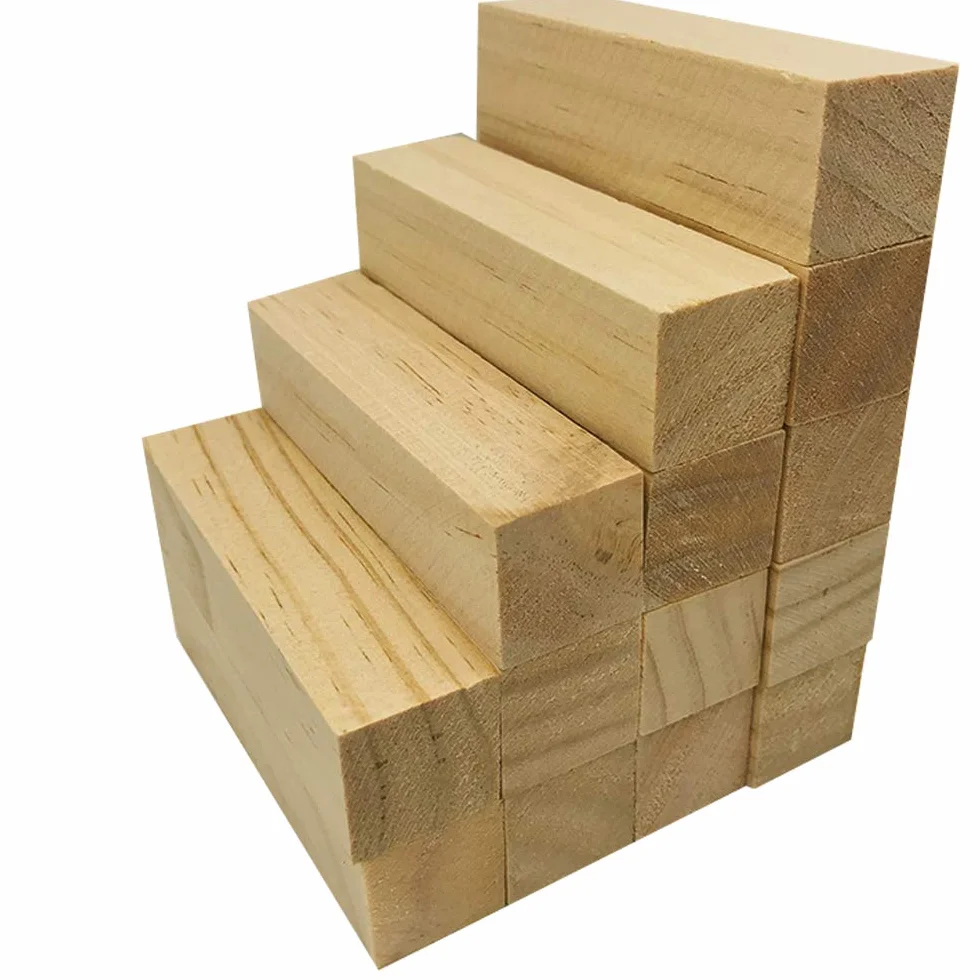 Sculpture De Bois, Fycooler 14PCS Blocs Sculpture En Bois Couleur Naturelle, Tilleul, Résistant à L'Usure - 10x2.5x2.5cm