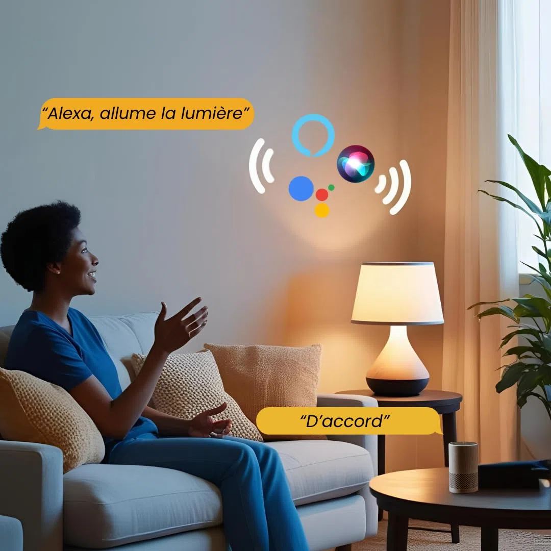 Konyks Priska Duo FR prise double Wi-Fi + BT, contrôle ON/OFF à distance, suivi de la consommation des 2 appareils simultanément, compatible Smartlife et Tuya, Amazon Alexa et Google Home