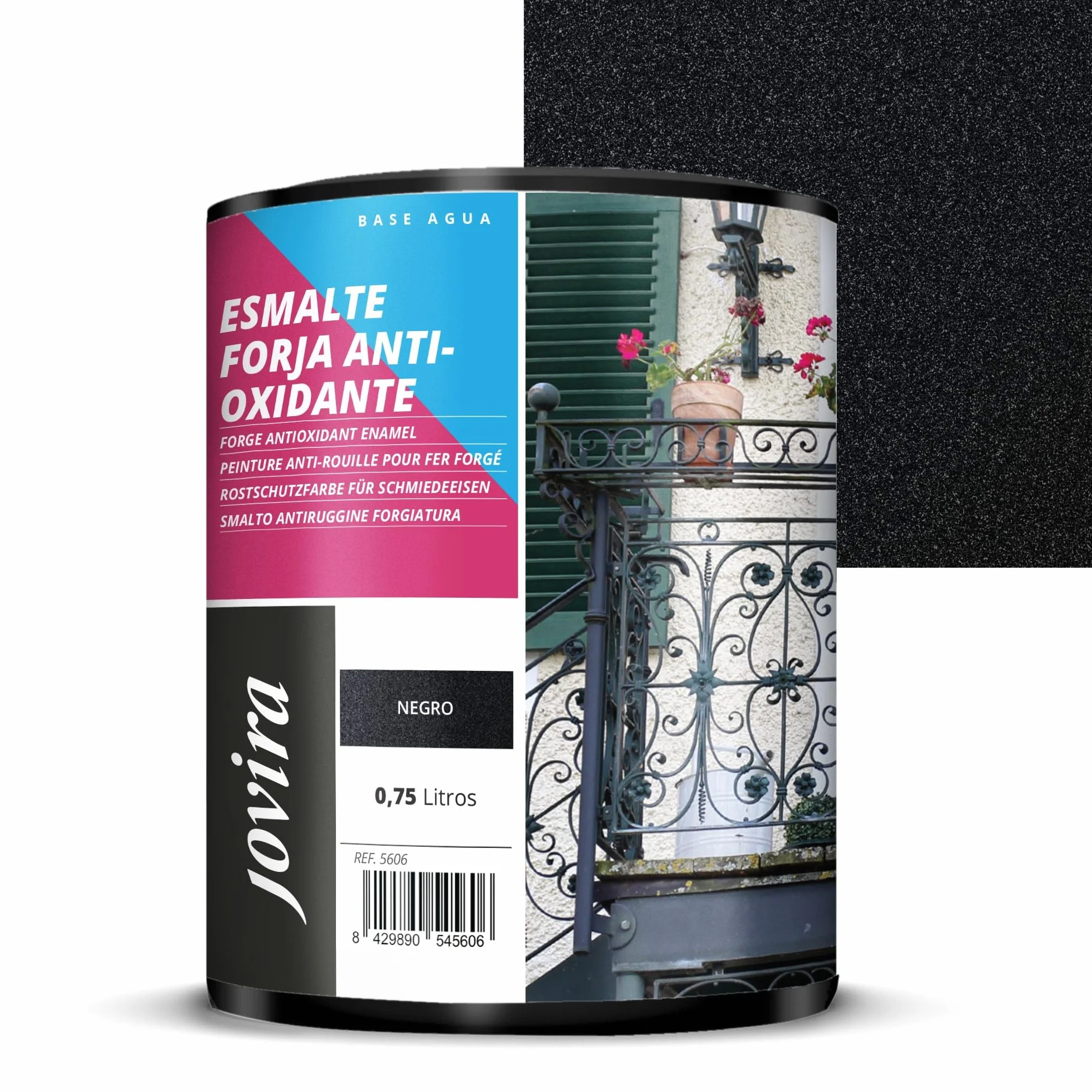JOVIRA PINTURAS Peinture Anti-Rouille Fer Forgé Protection et décoration sur fer. (750 millilitres, Noir Forgé)