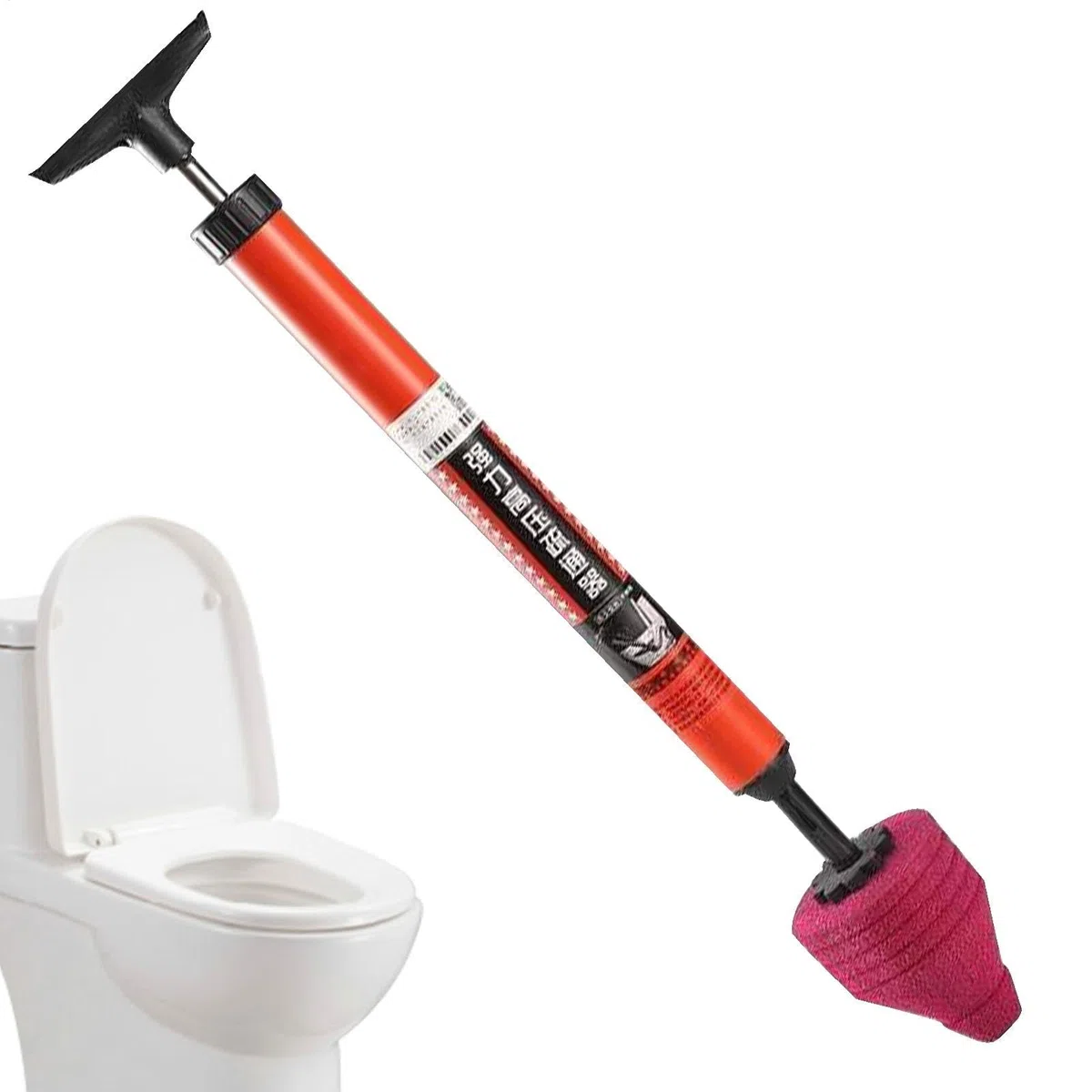 Déboucheur de toilettes 66 x 10 cm – Déboucheur de vidange d'air, piston de tuyau de toilette, déboucheur d'évier pour déboucher les toilettes, piston de toilette haute pression, dispositif de