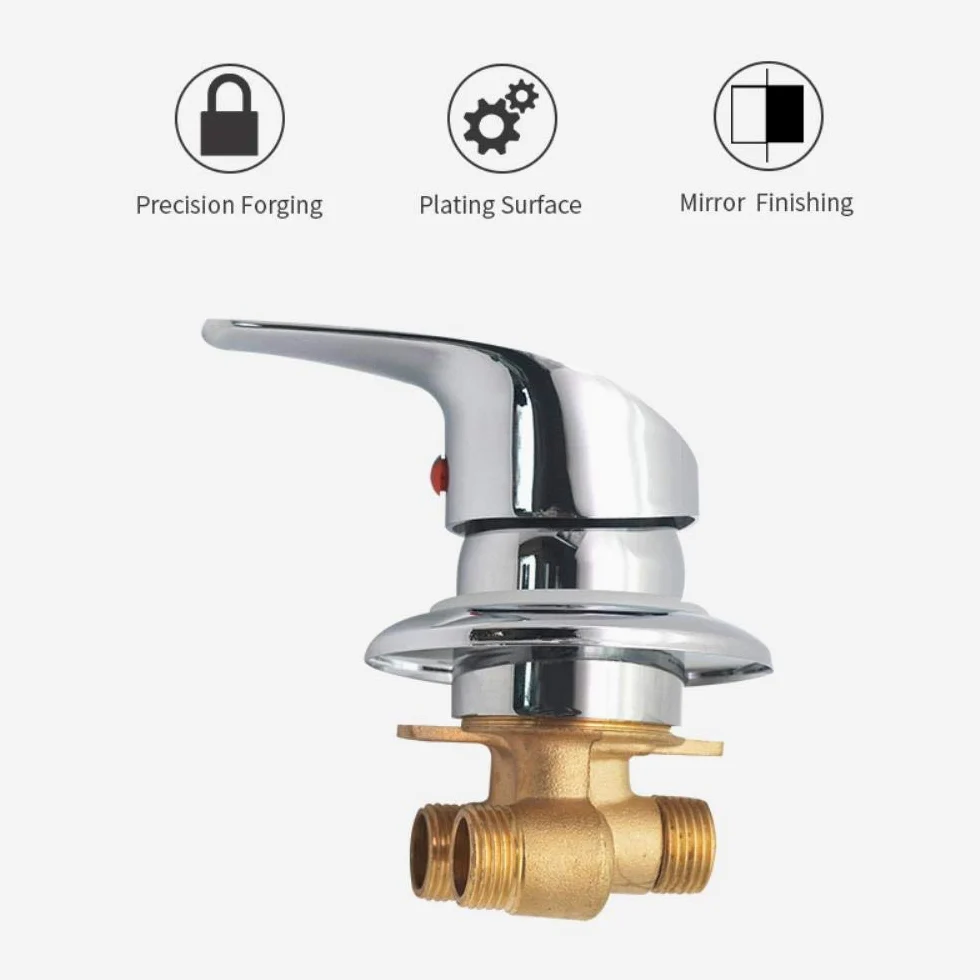 Robinet douche Mitigeur Cabine de Douche Connecteur G1/2" en Laiton | Robinet mitigeur de douche chromé Mitigeur douche d'eau froide et chaude de douche pour salle Robinet de douche