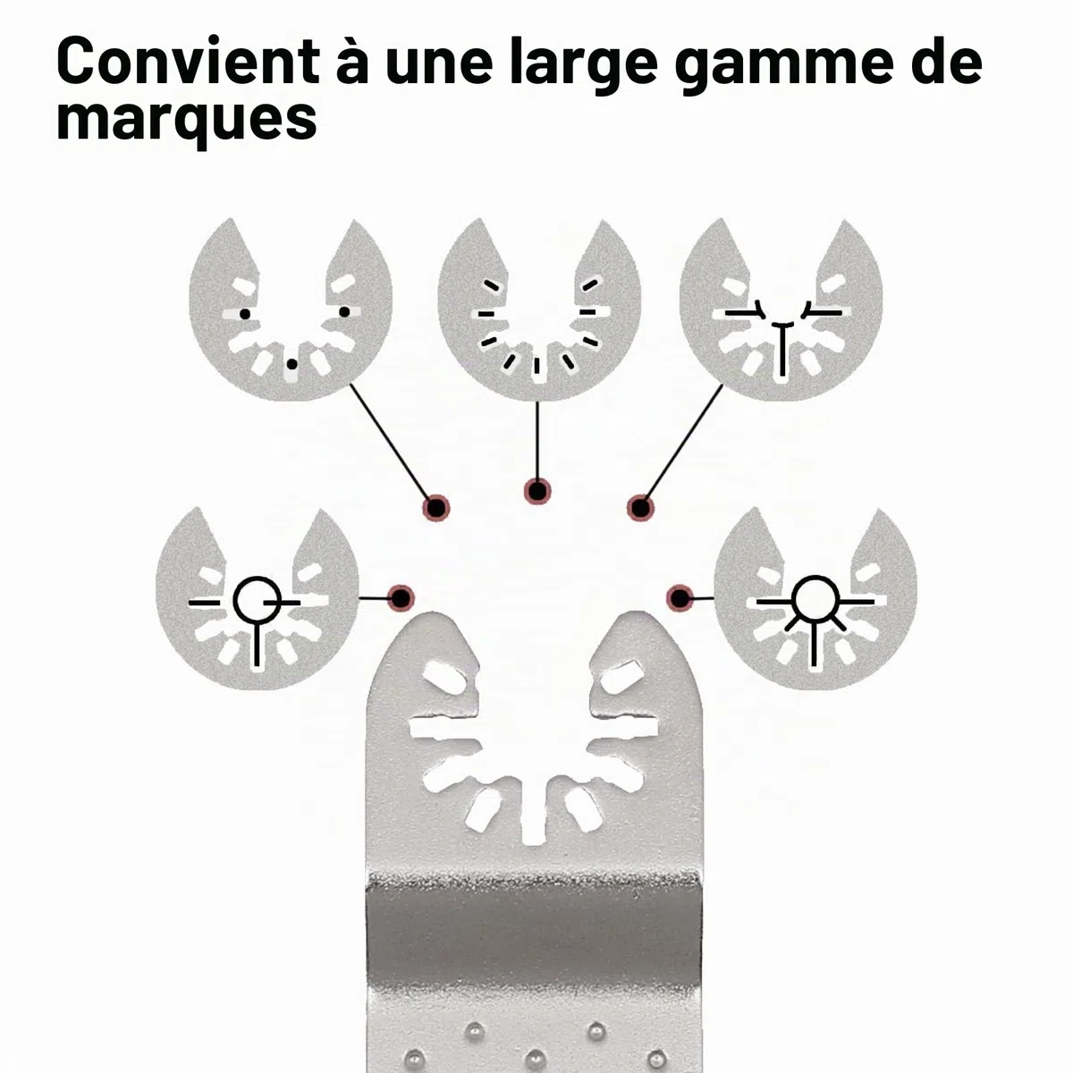 NIYATA Lot de 6 lames diamantées pour outil multifonction, lame oscillante pour outil multifonction de retrait de coulis, lame de retrait de coulis diamantée, lame multifonction pour maçonnerie pour