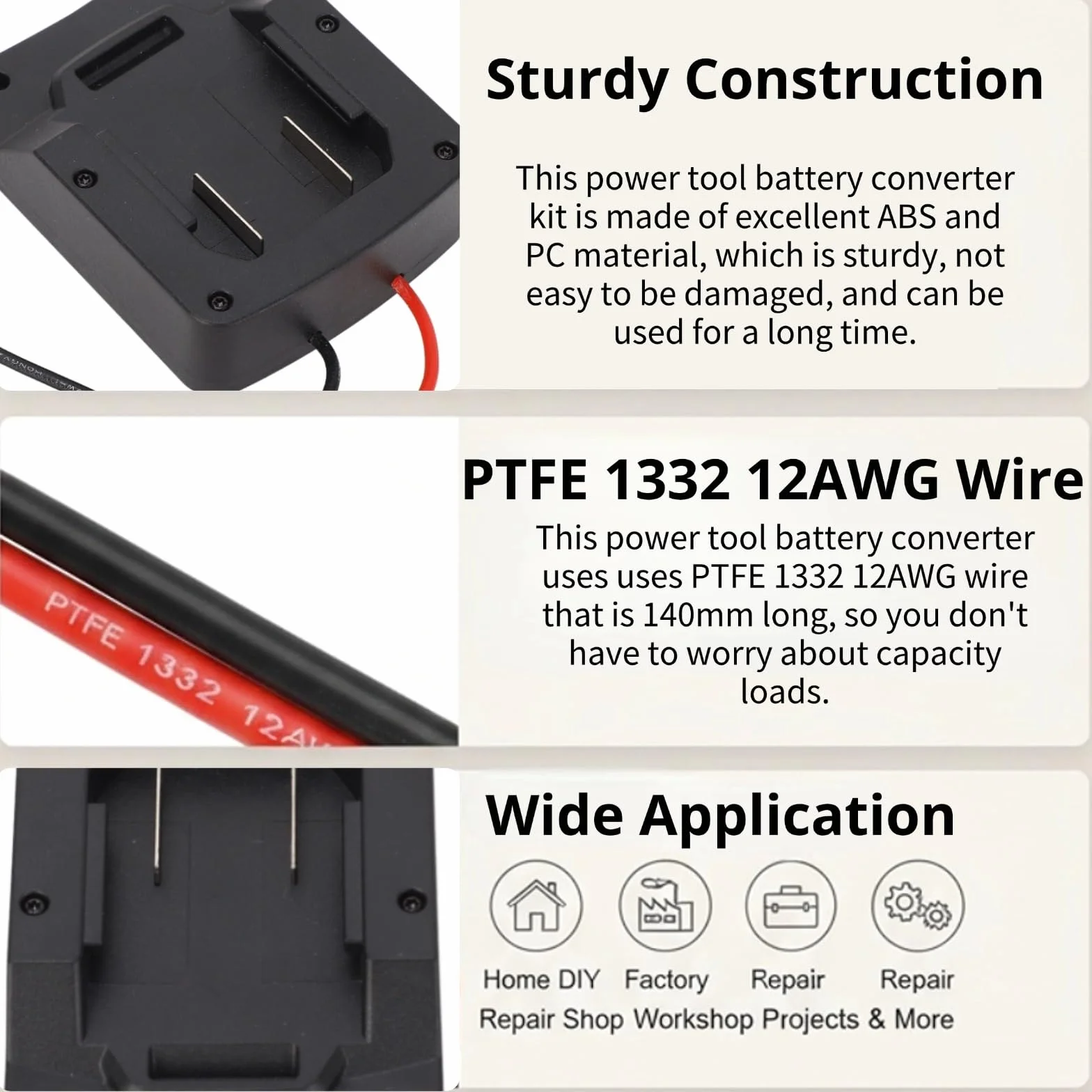 Adaptateur de Batterie D'outil électrique pour Batterie au Lithium Parkside X20V Team avec Une Large Application, Adaptateur Universel pour Batterie d'outils électriques