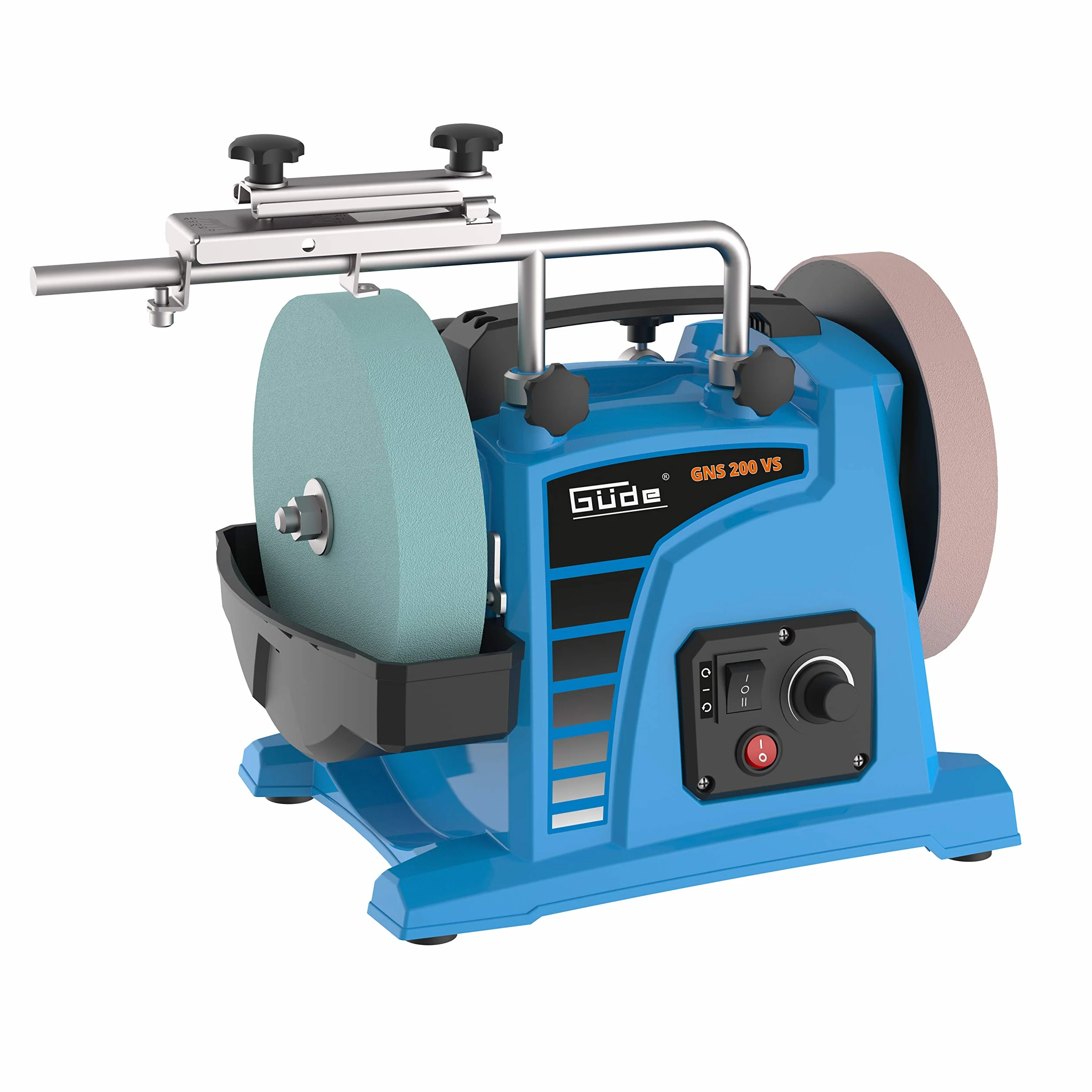 Güde 55247 GNS 200 VS Ponceuse à eau (230 V, 120 W, disque abrasif sec et humide 200 mm), bleu, 45,5 x 28 x 37 cm