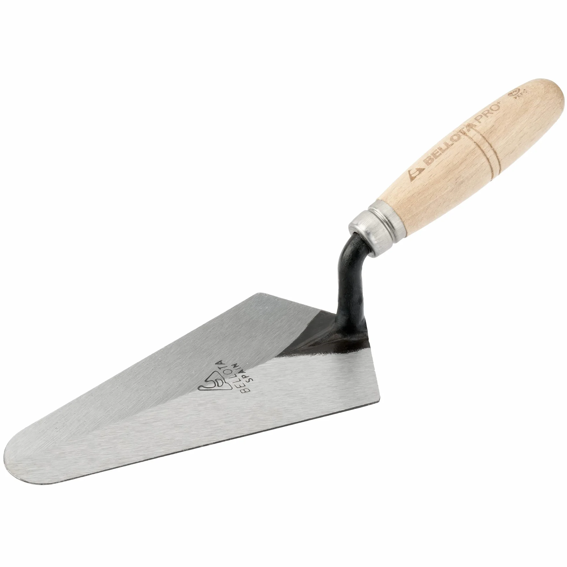 Bellota 5842-H - Truelle Forgée Madrilène avec Manche en Bois de Hêtre pour Travaux de Maçonnerie et de Carrelage, Dimensions 105 x 103 x 318 mm