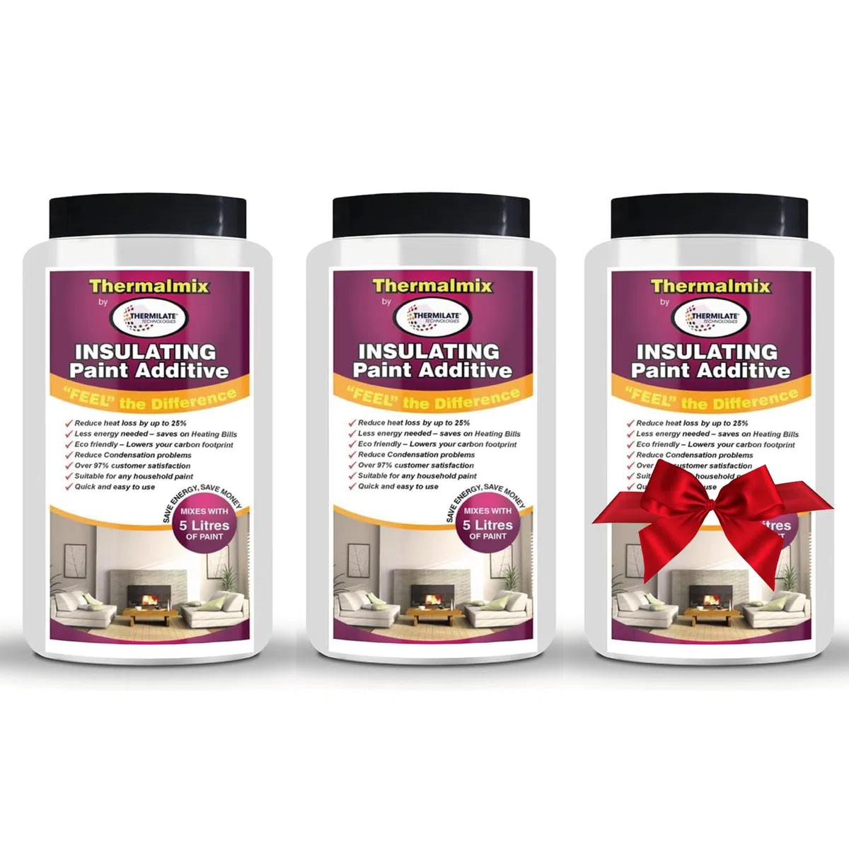 Thermalmix Additif isolant Peinture Additif 3 pour 2 Offre spéciale (obtenez 3 bouteilles pour le prix de 2)
