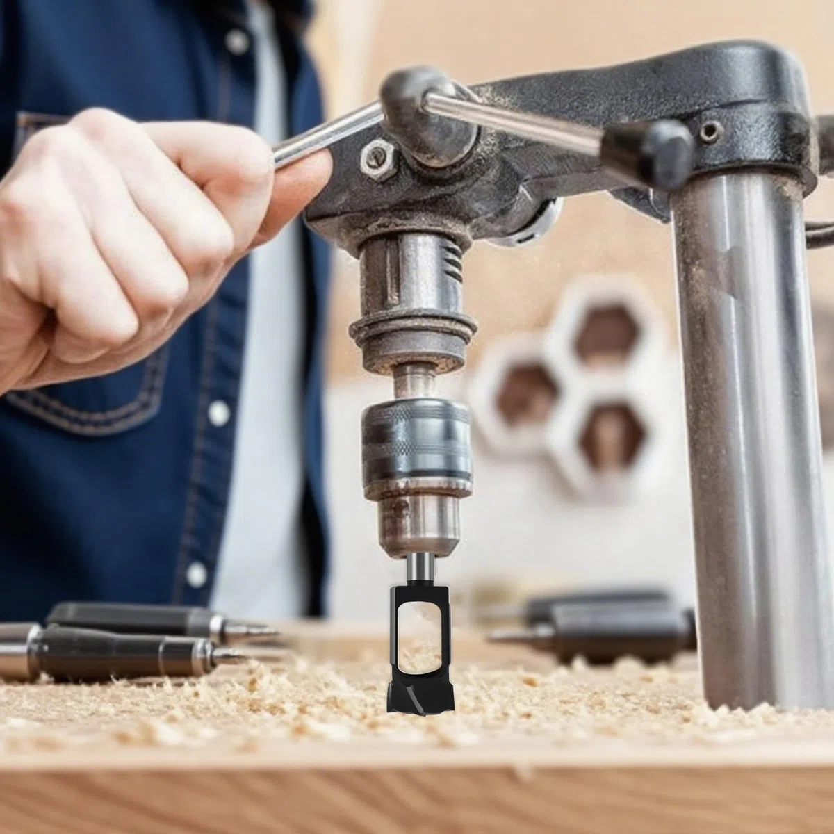 Coupe-bois en acier carbone pour le travail du bois - Tige de 13 mm - Diamètre : 8 mm, 10 mm, 12 mm, 14 mm, 15 mm, 16 mm, 18 mm, 19 mm, 20 mm, 25 mm, 30 mm, 35 mm, 40 mm