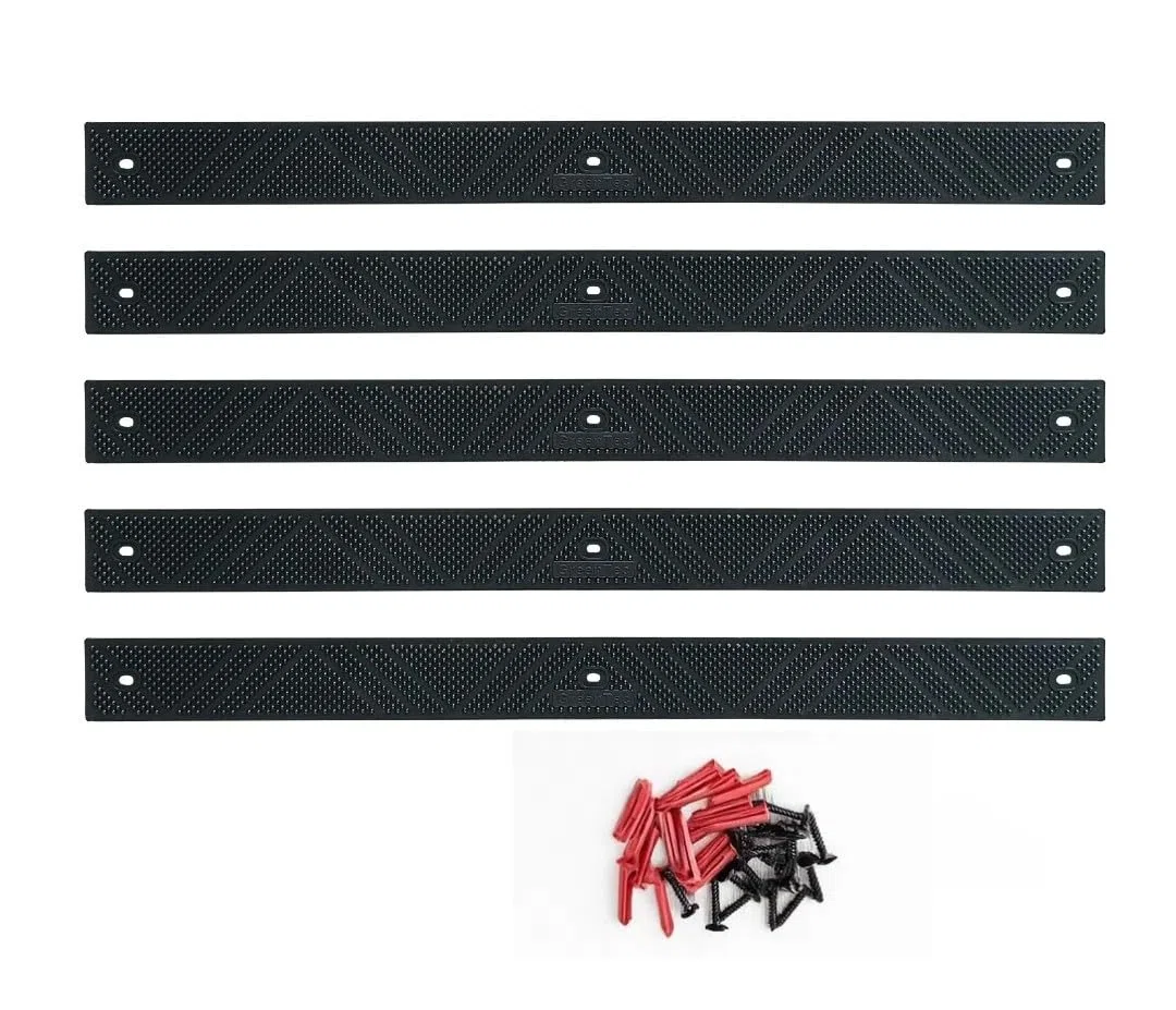 Lot de 5 bandes antidérapantes noires en polypropylène résistant avec fixations