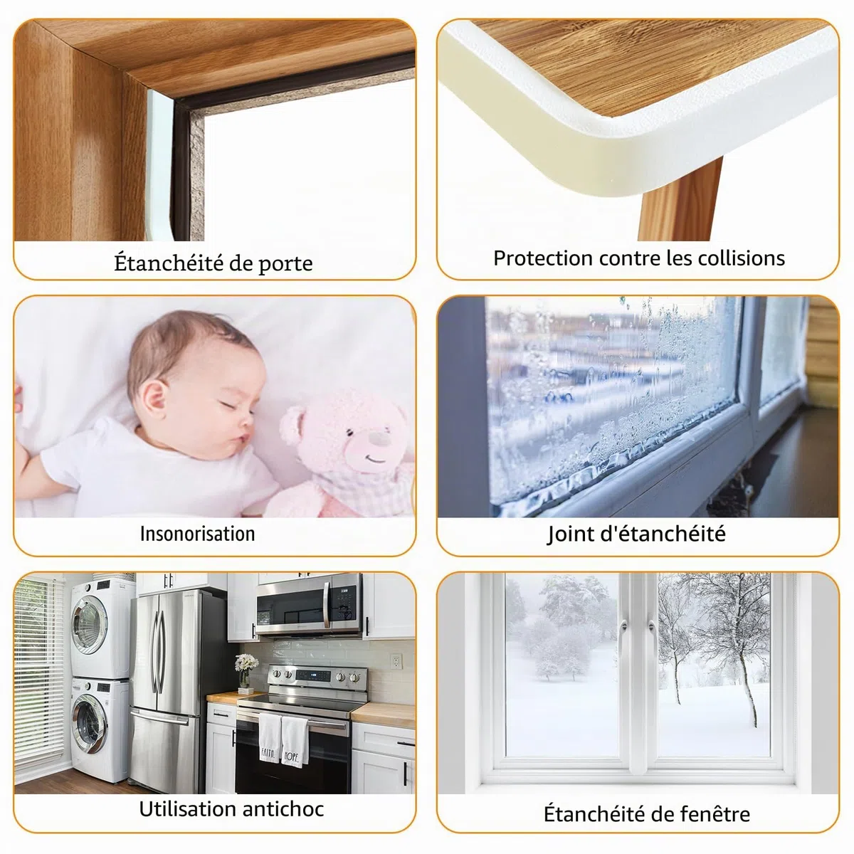 Storystore Joint Isolation pour Porte Fenêtre, Joint Adhésif en Mousse Caoutchouc, 2 Rouleaux 25mm(l) x20mm (H) x2m(L) Bande Caoutchouc Joint Isolation du Bruit Froid, Anti-collision, Antichoc, Blanc