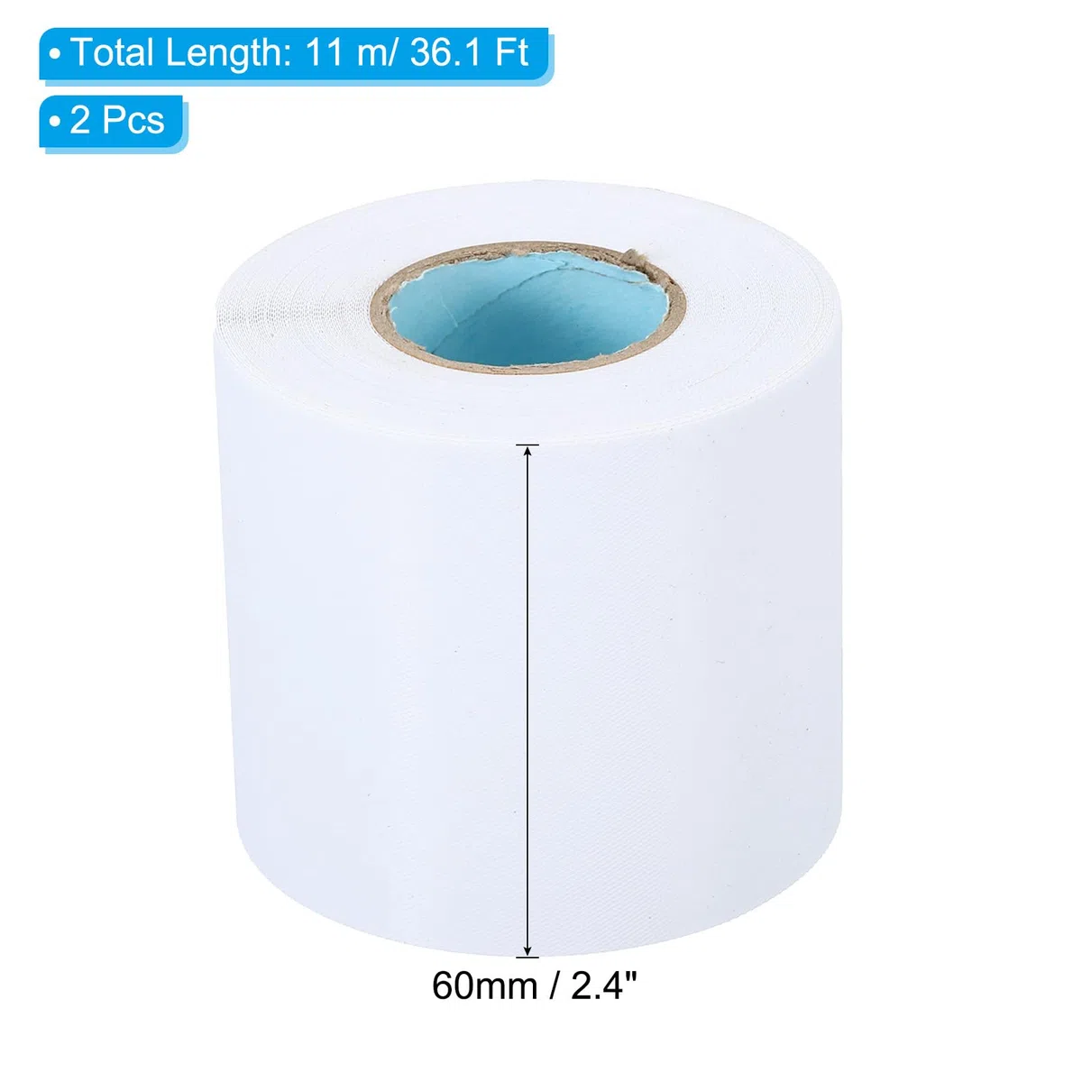 PATIKIL Ruban D'Enveloppement de Tuyau de 2,4" x36,1 Pi, Lot de 2 Rubans en PVC Pour L'Isolation Des Tuyaux de Climatisation, Étanches, Sans Adhésif, Pour Hvac Électrique Blanc