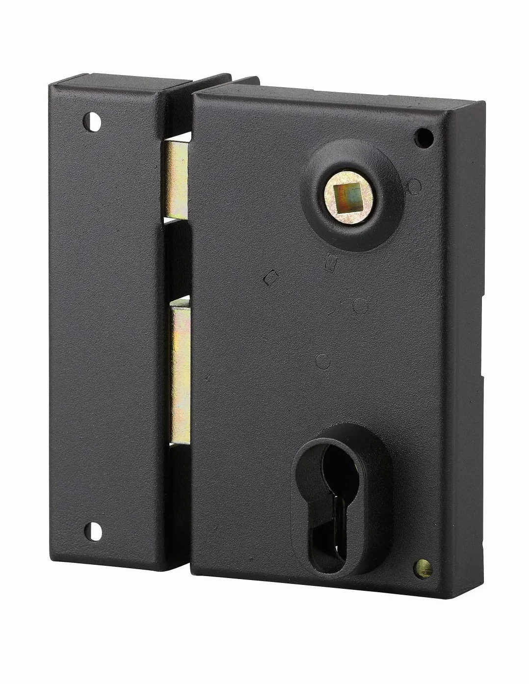 THIRARD - Boitier de serrure verticale en applique double entrée à fouillot pour entrée, gauche, axe 45mm, 73x125mm, noir